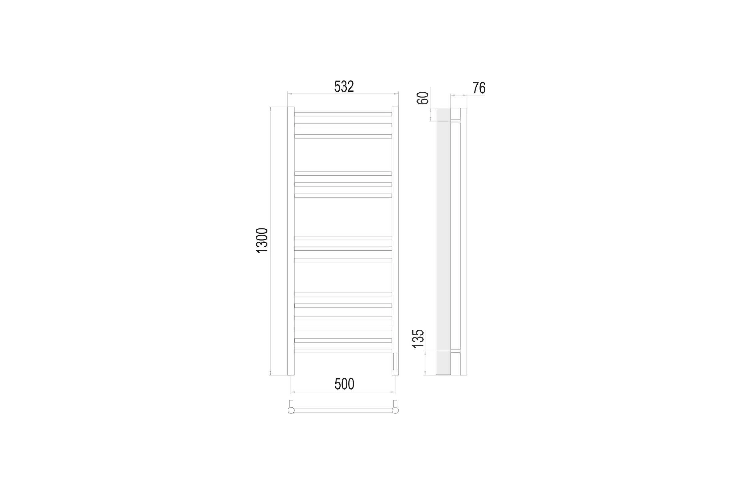 Полотенцесушитель Terminus Аврора sensor quick touch П15 500x1300 4670078527233
