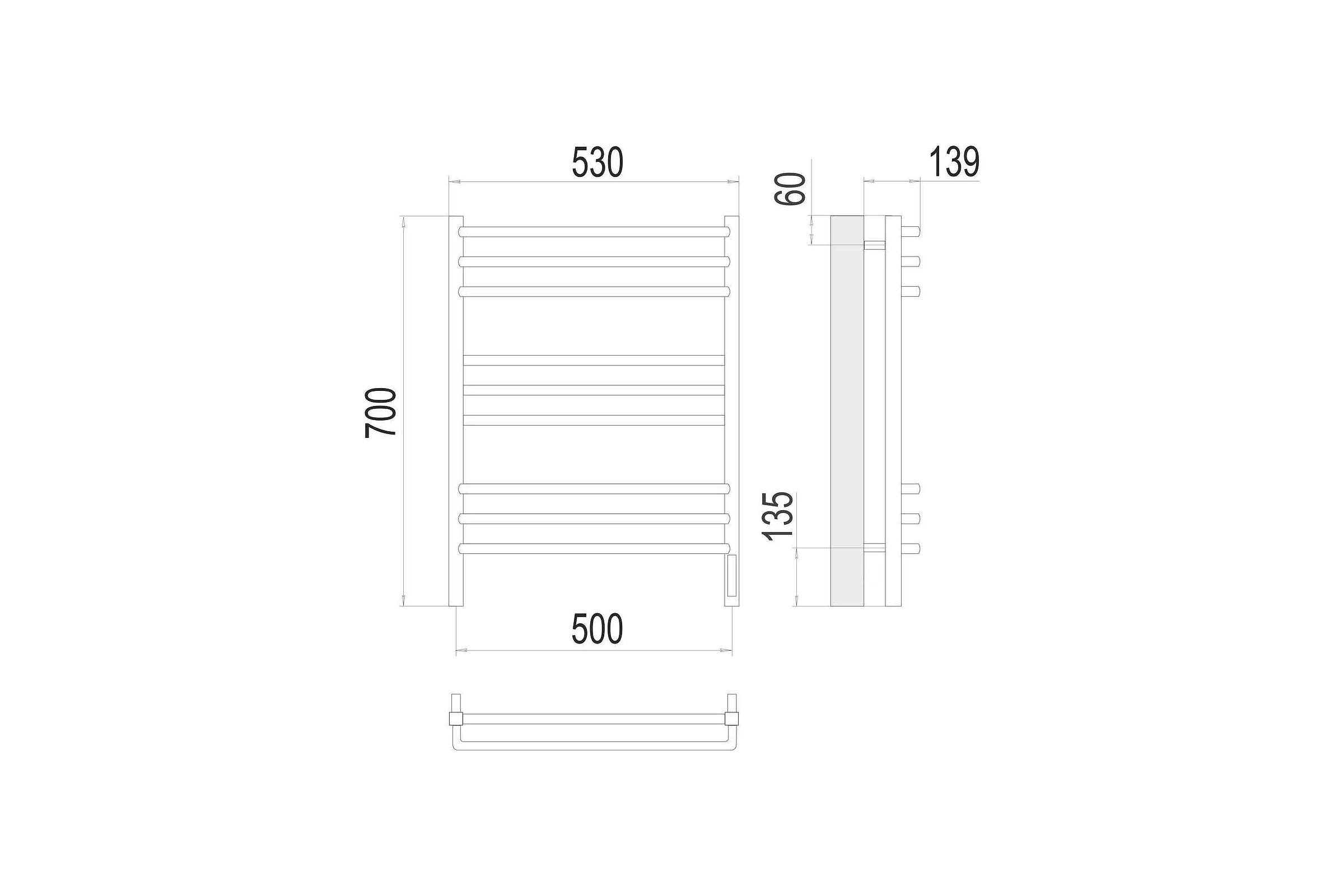 Полотенцесушитель Terminus Соренто sensor quick touch П9 500x700 4670078531490