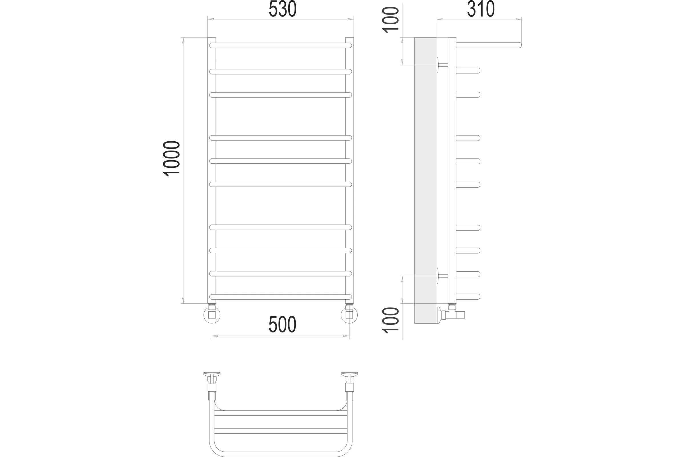 Полотенцесушитель водяной Арктур П10 500x1000 Terminus 4670078529459