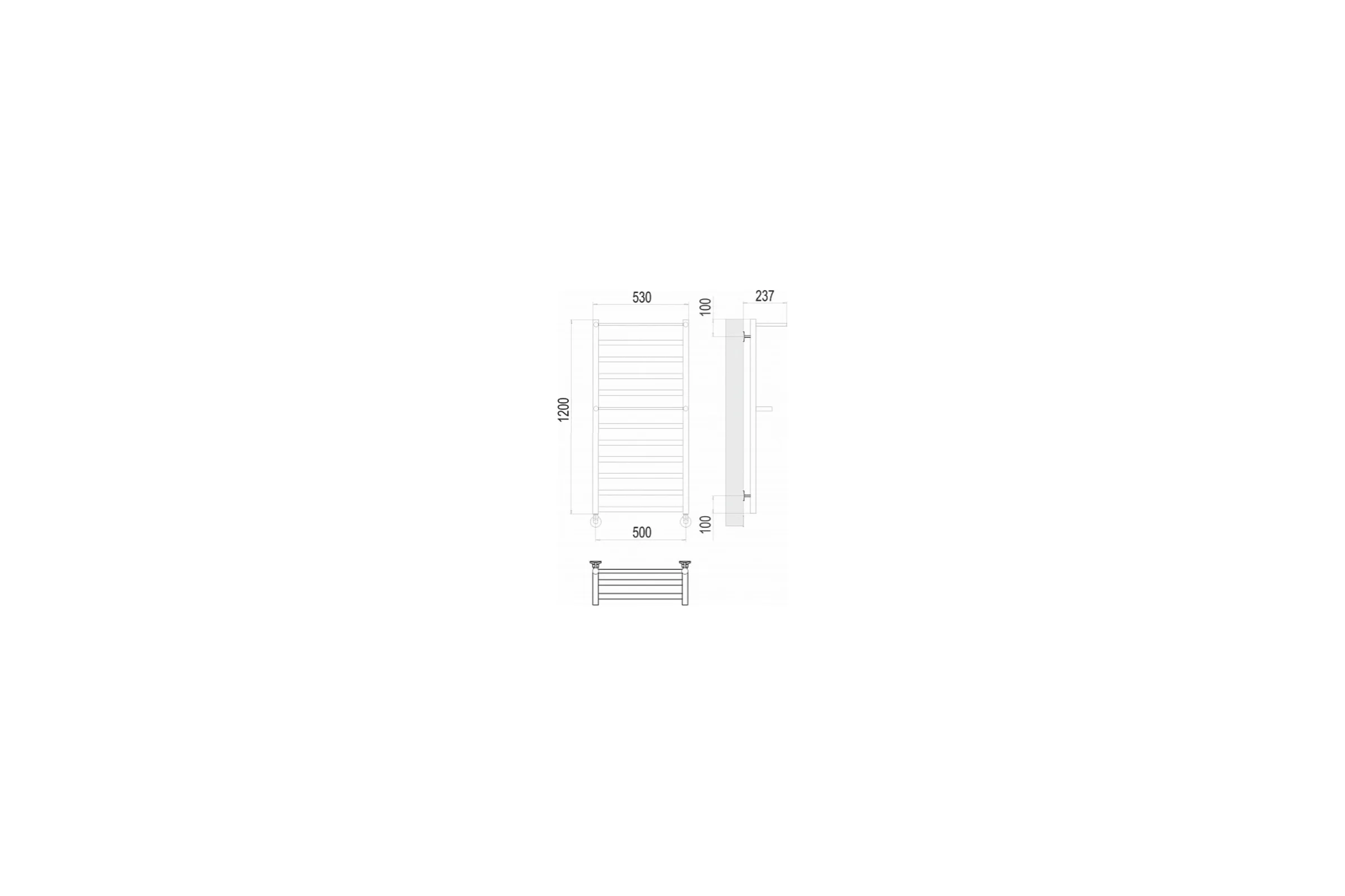Полотенцесушитель водяной Хендрикс П12 500x1200 Terminus 4670078529831