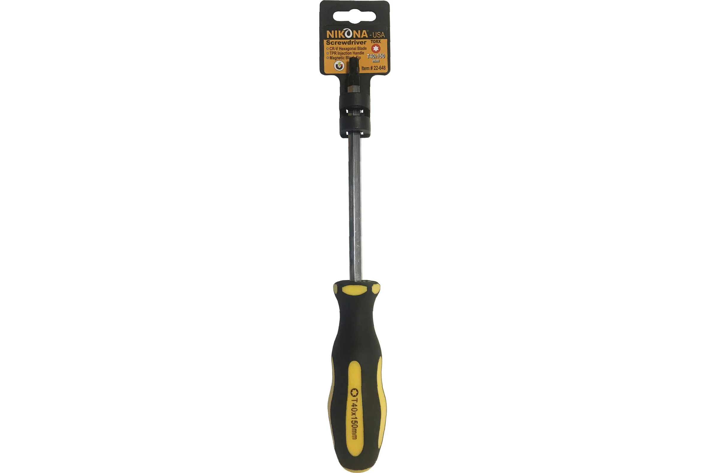 Отвертка NIKONA звездочка Torx Cr-V, T40x150 мм, шестигранная 22-648