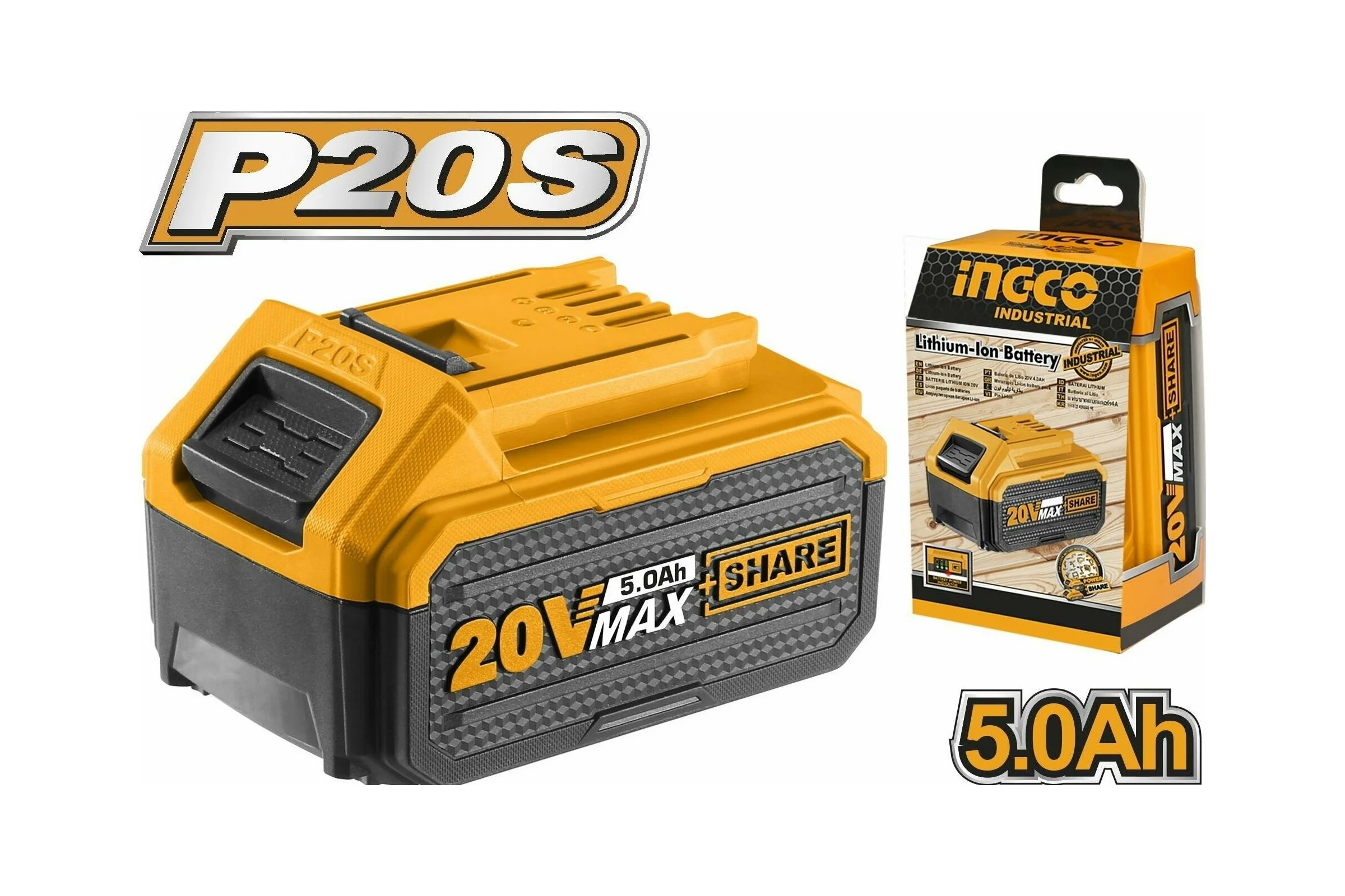 Аккумуляторная батарея 20В/5.0Ач INGCO FBLI2003 INDUSTRIAL