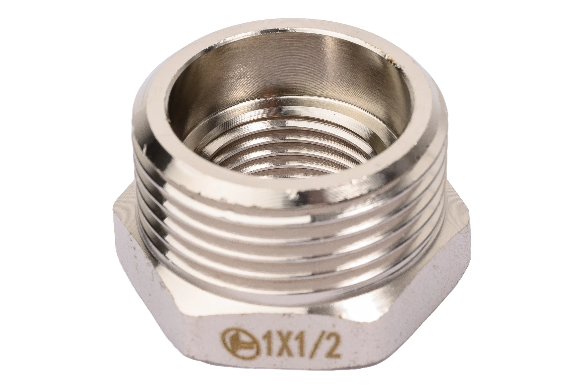 Футорка резьбовая латунная никелированная DOUBLE-LIN Н/В 1" x 1/2" LL6033 (1"x1/2")