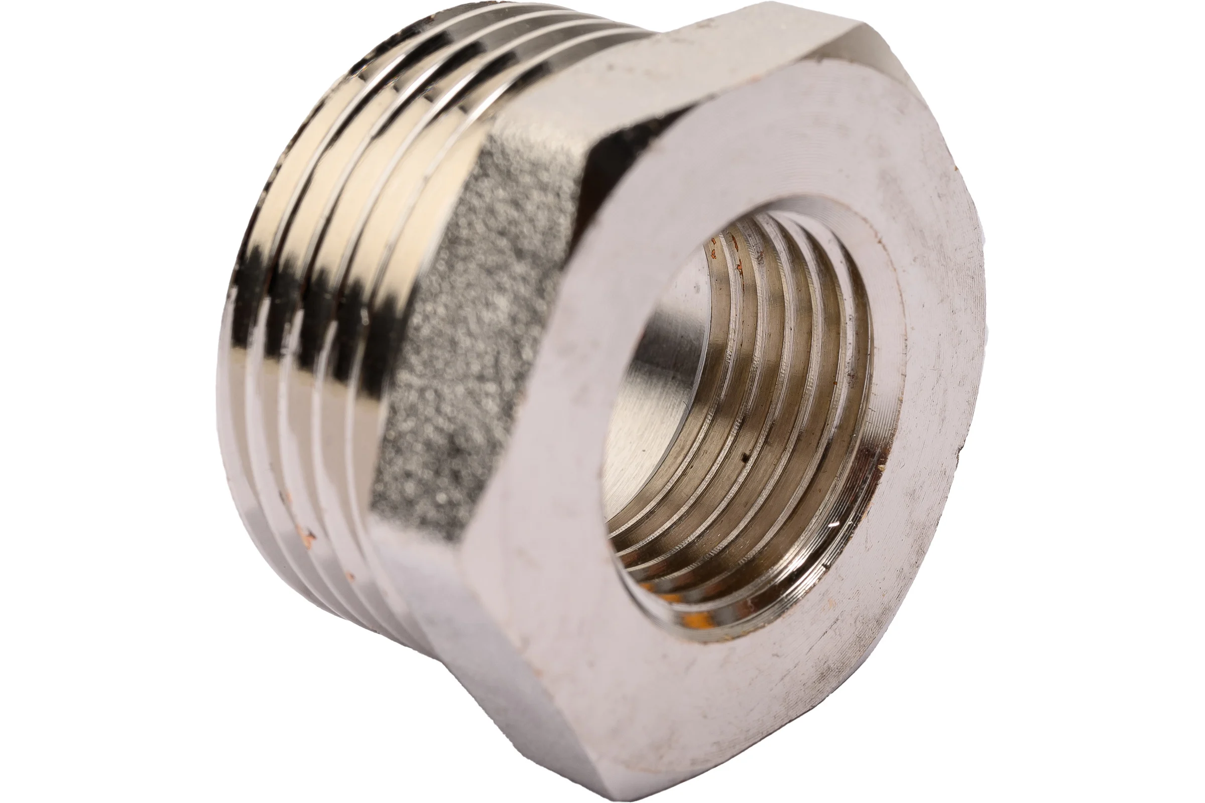 Футорка резьбовая латунная никелированная DOUBLE-LIN Н/В 1" x 1/2" LL6033 (1"x1/2")