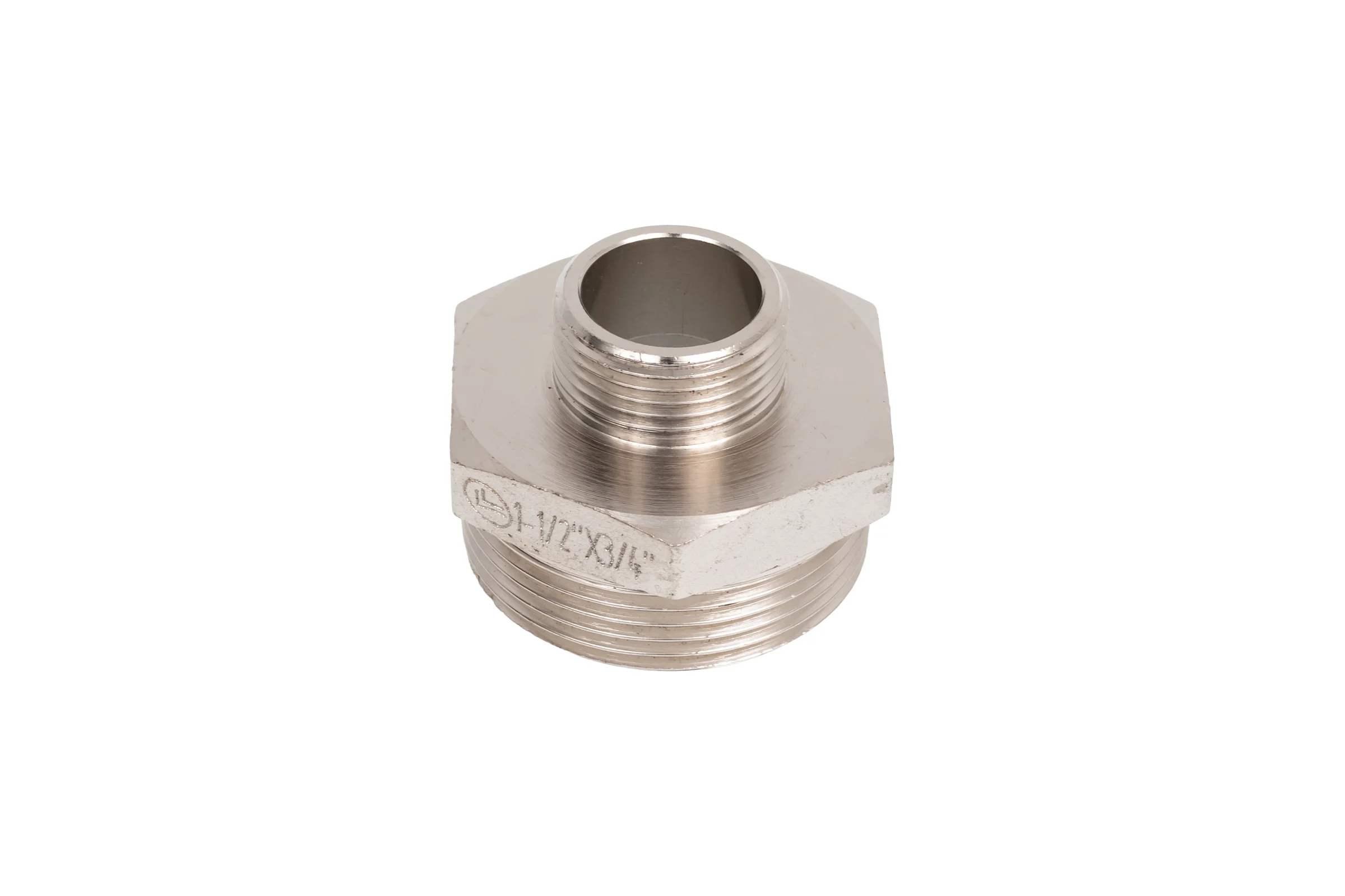 Ниппель переходной резьбовой DOUBLE-LIN латунный никелированный Н/Н 1.1/2" x 3/4" LL6050 (1 1/2"x3/4")