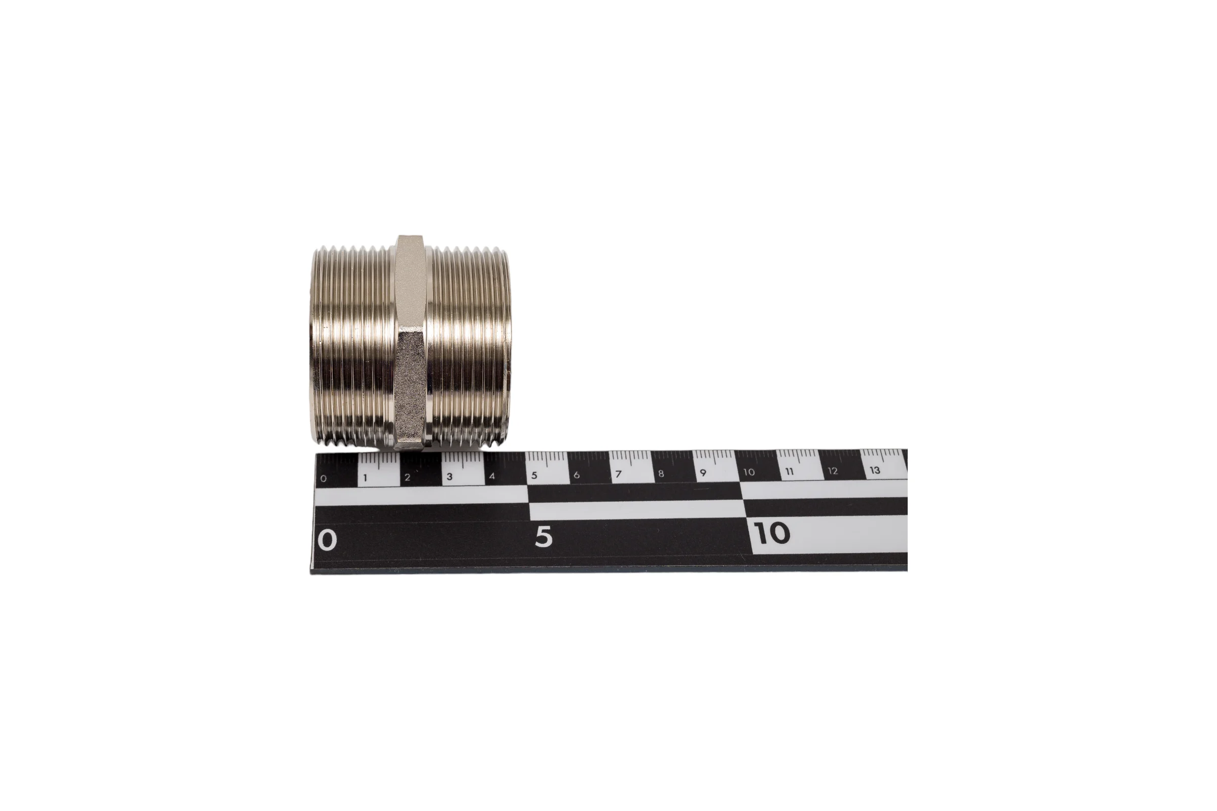 Ниппель переходной резьбовой DOUBLE-LIN латунный никелированный Н/Н 1.1/2" x 1" LL6050 (1 1/2"x1")