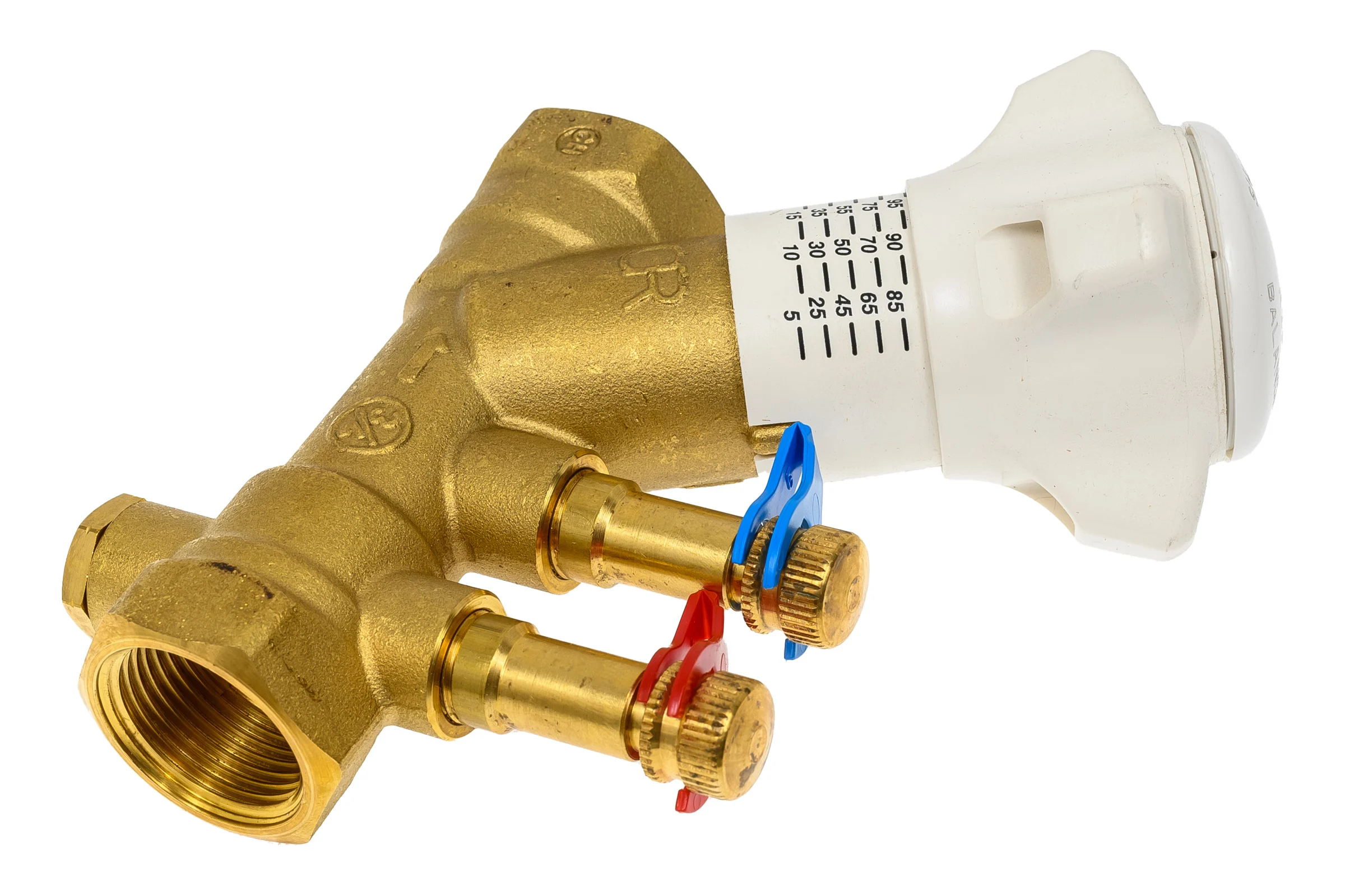 Клапан Giacomini R206B, DN-20, 3/4, ВВ, PN, бар-25, с измерительными штуцерами, со сливом R206BY004