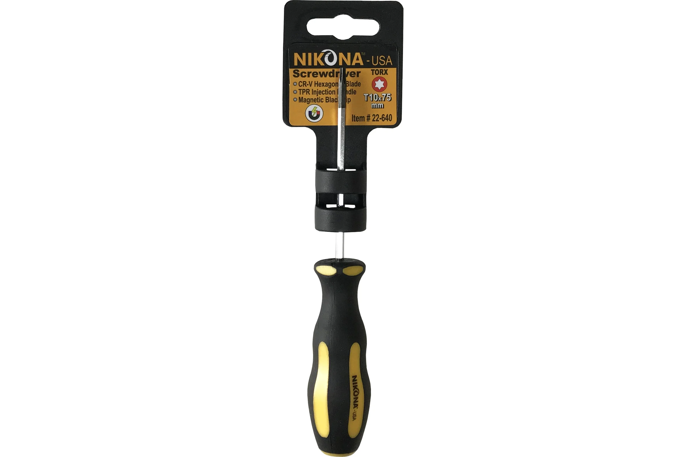 Отвертка NIKONA звездочка Torx  Cr-V, T 10x75 мм, шестигранная 22-640