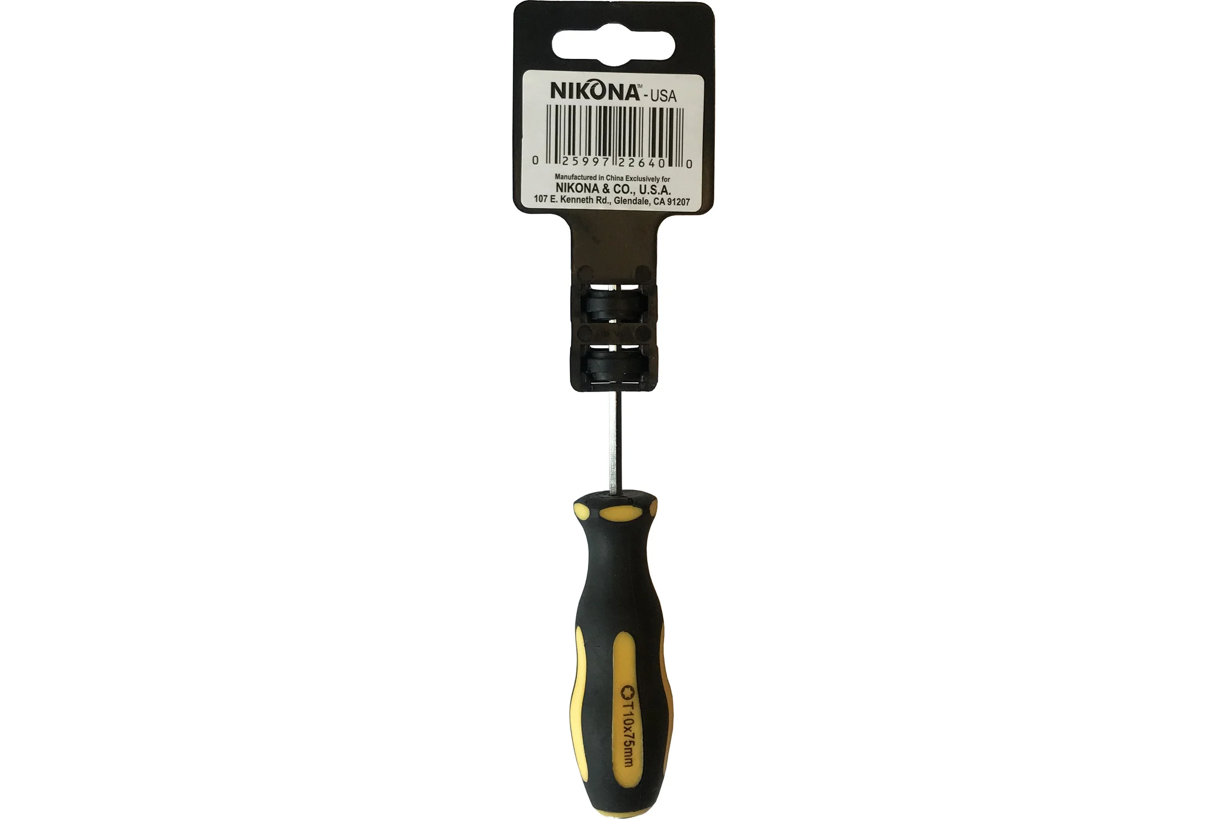 Отвертка NIKONA звездочка Torx  Cr-V, T 10x75 мм, шестигранная 22-640