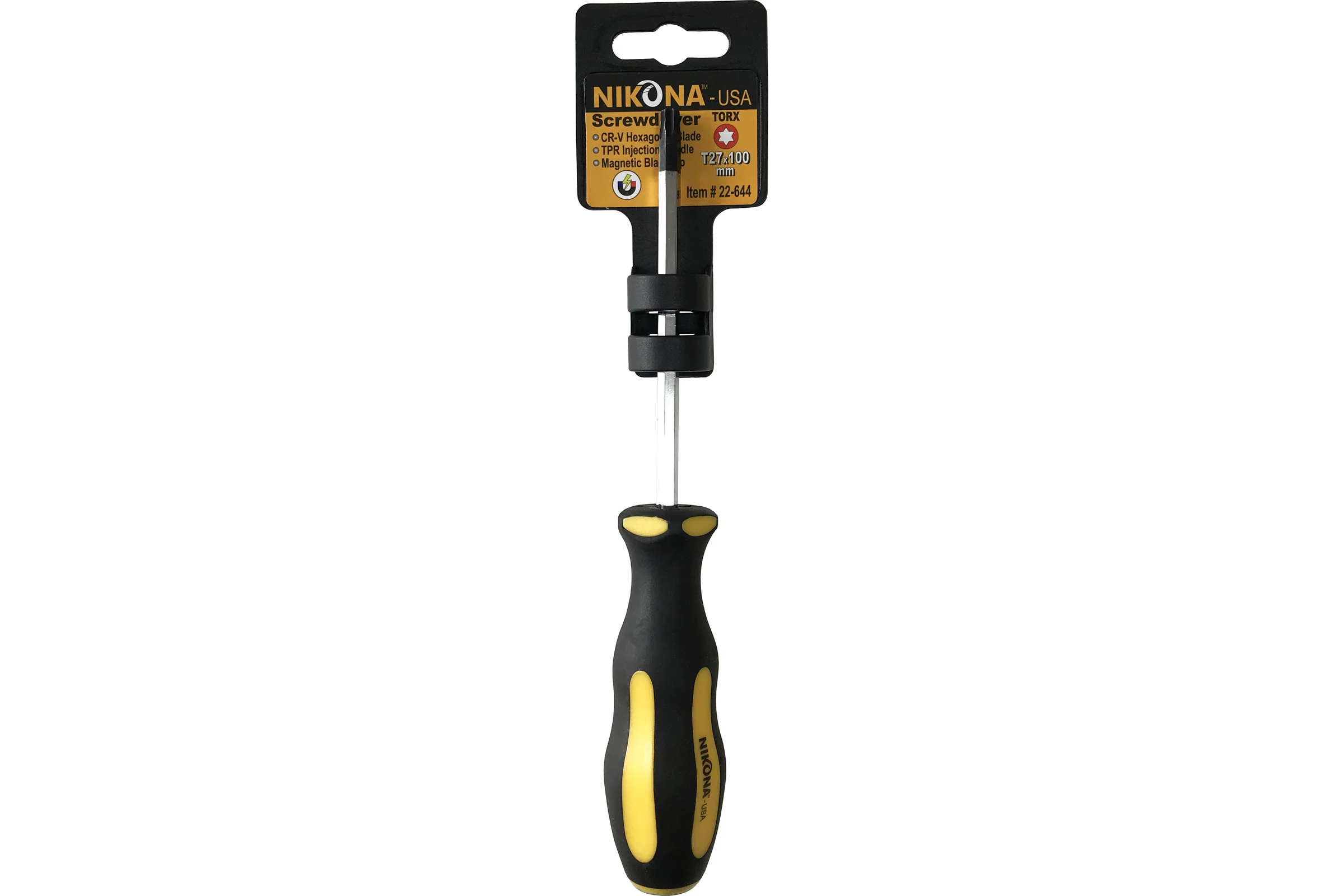 Отвертка NIKONA звездочка Torx  Cr-V, T 27x100 мм, шестигранная 22-644