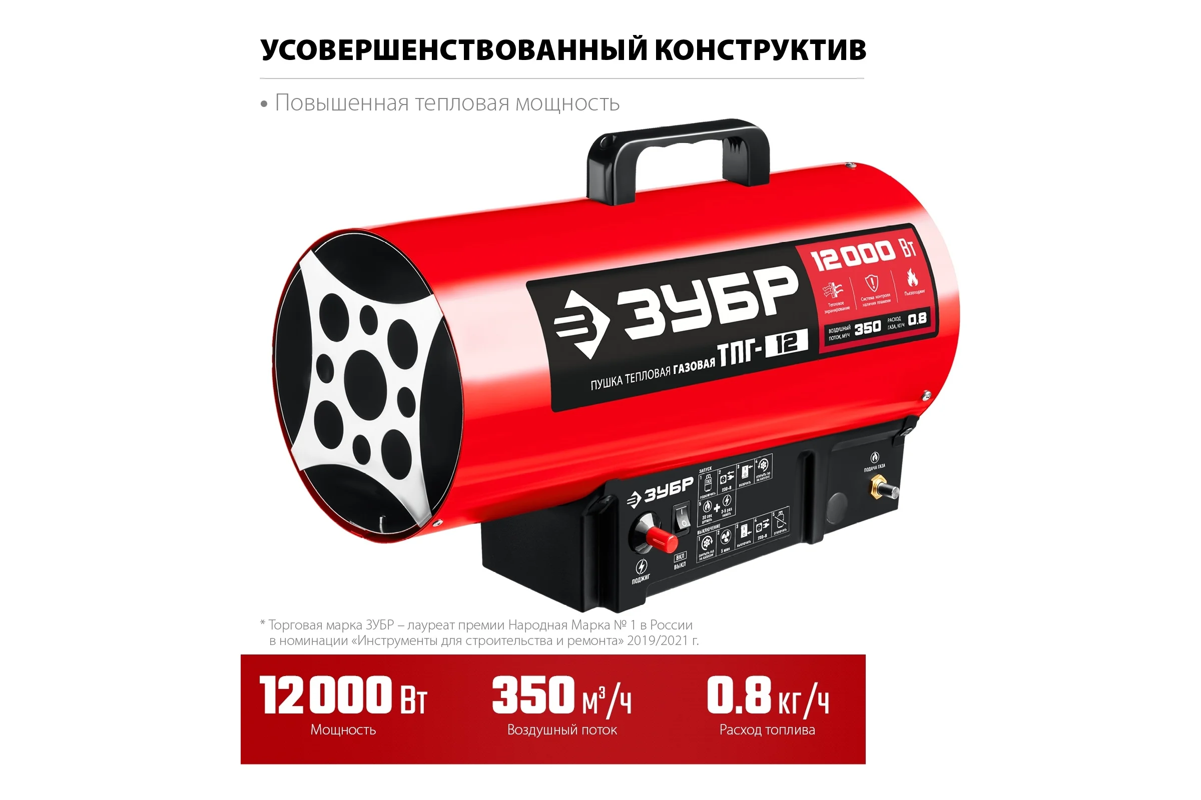 Газовая тепловая пушка ЗУБР 12 кВт ТПГ-12