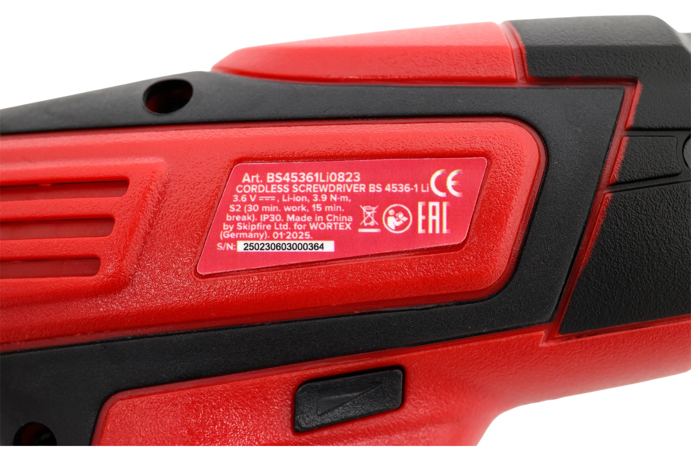 Аккумуляторная отвертка WORTEX BS 4536-1 LI BS45361Li0823