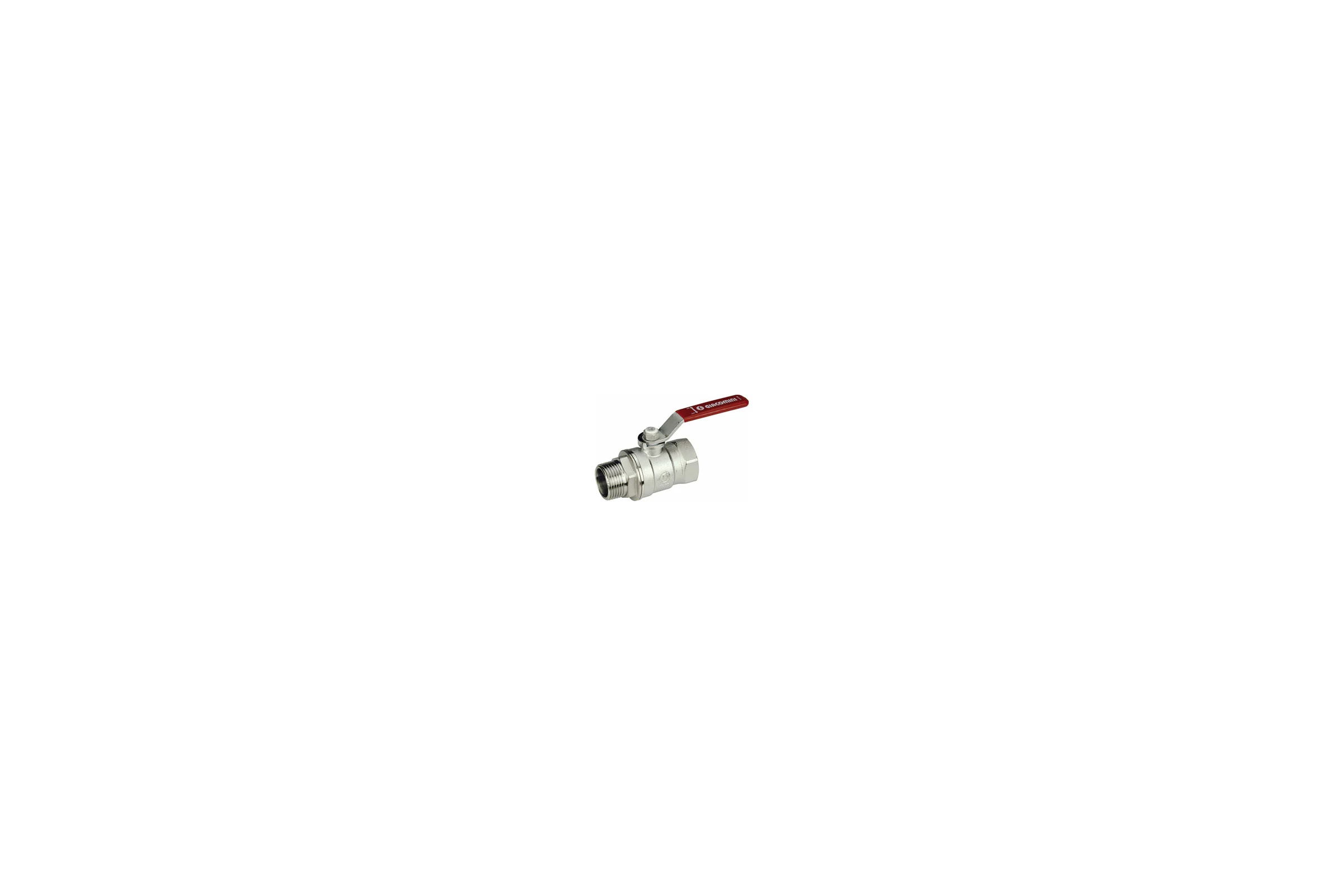 Шаровой кран Giacomini, R254DL, 1 1/4, ВН, ручка-рычаг красный, хромированный R254LX006