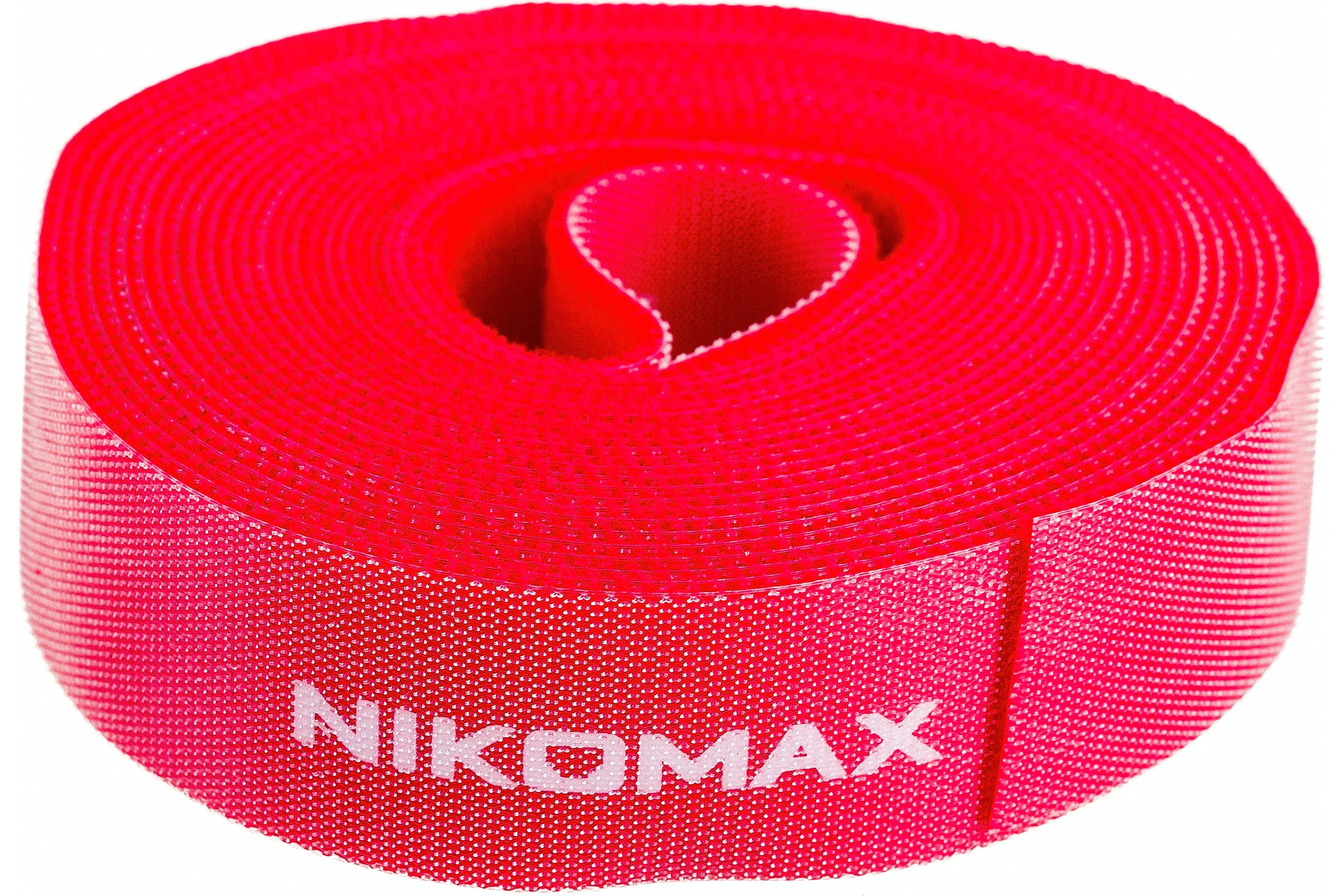 Стяжка-липучка NIKOMAX нарезаемая, в рулоне 5 м, ширина 25 мм, красная NMC-CTV05M-25-RL-RD