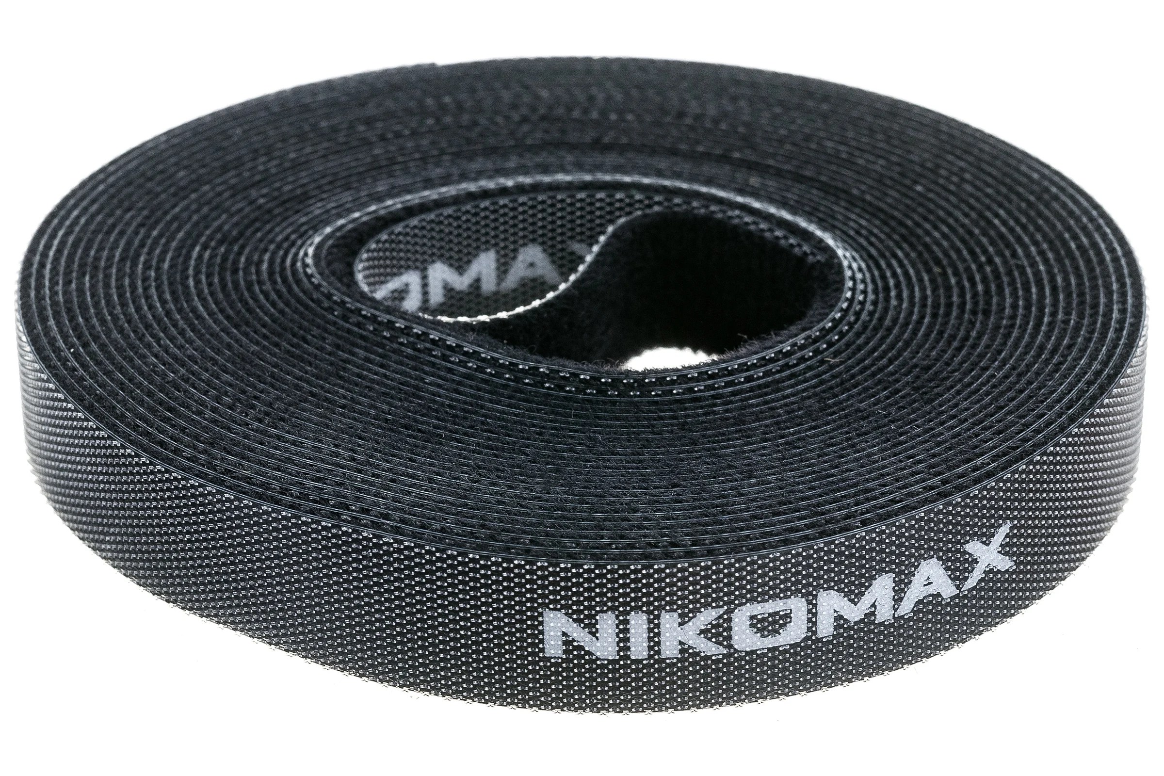 Стяжка-липучка NIKOMAX нарезаемая, в рулоне 5 м, ширина 15 мм, черная NMC-CTV05M-15-RL-BK