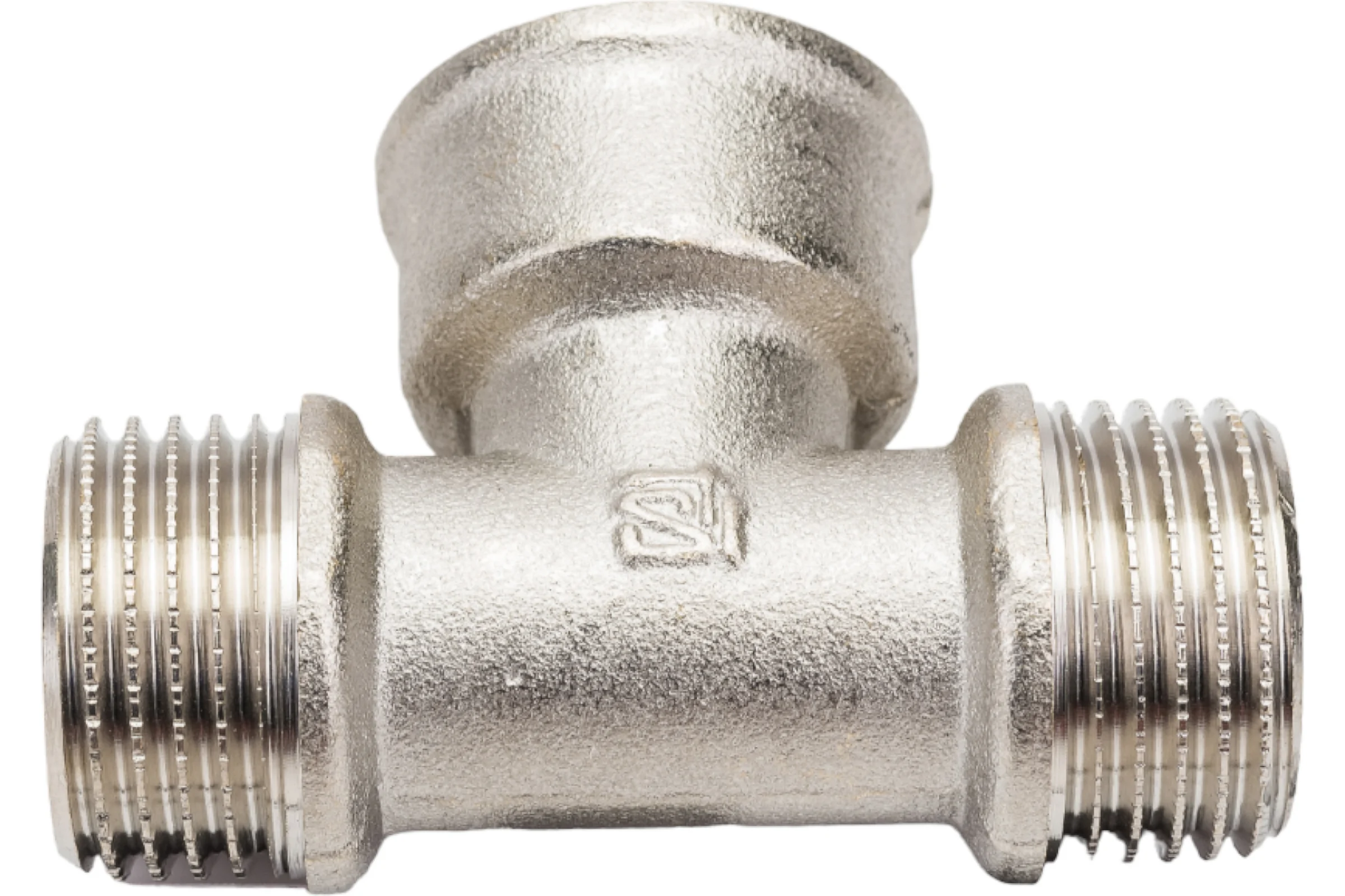 Тройник STI латунный Ду15 (1/2") Н-В-Н никелированный D270-05067