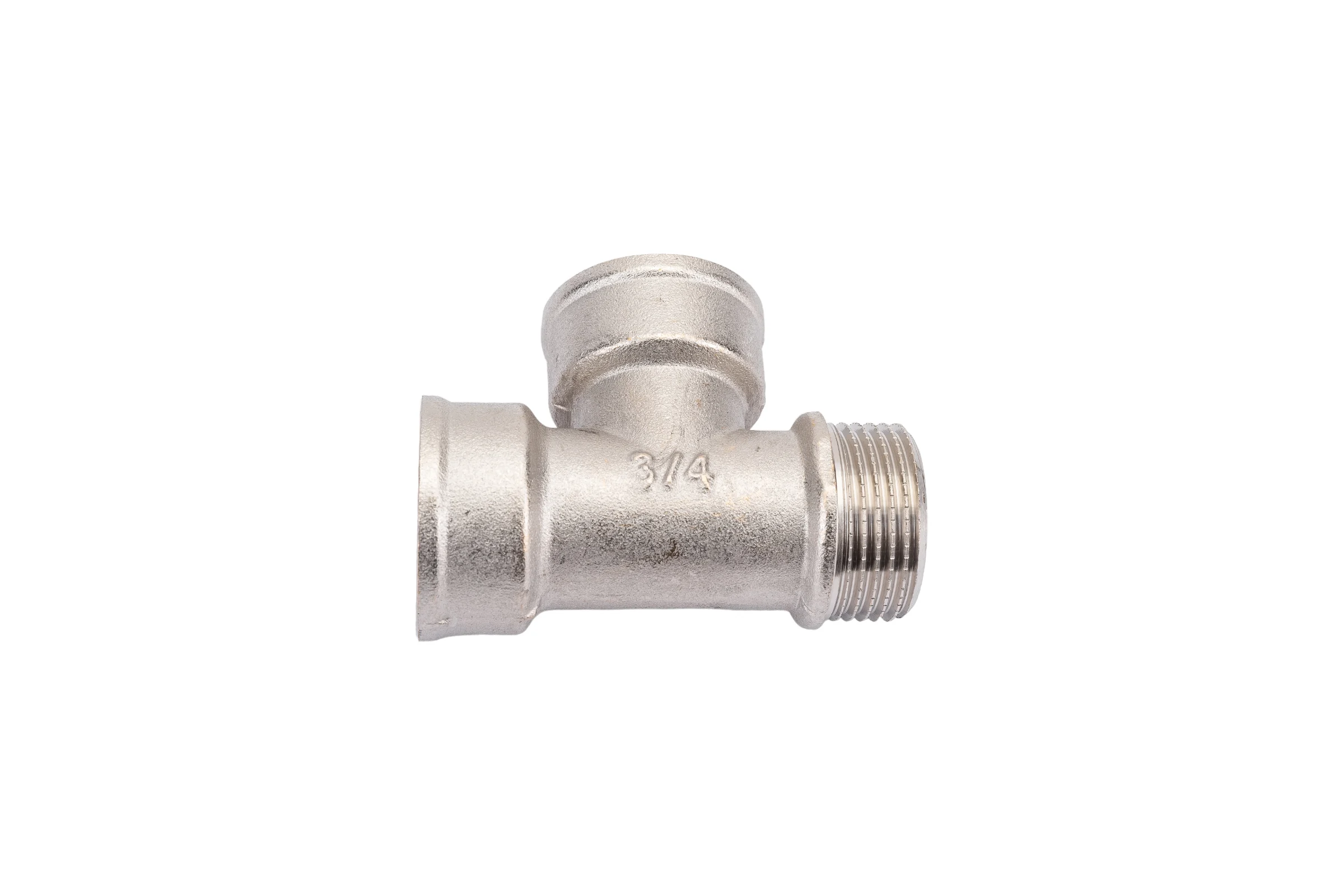 Тройник STI латунный Ду20 (3/4") В-В-Н никелированный D270-05068