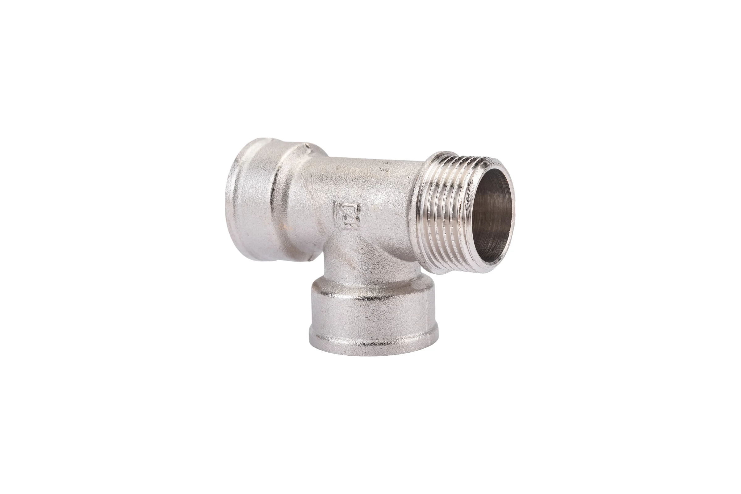 Тройник STI латунный Ду20 (3/4") В-В-Н никелированный D270-05068