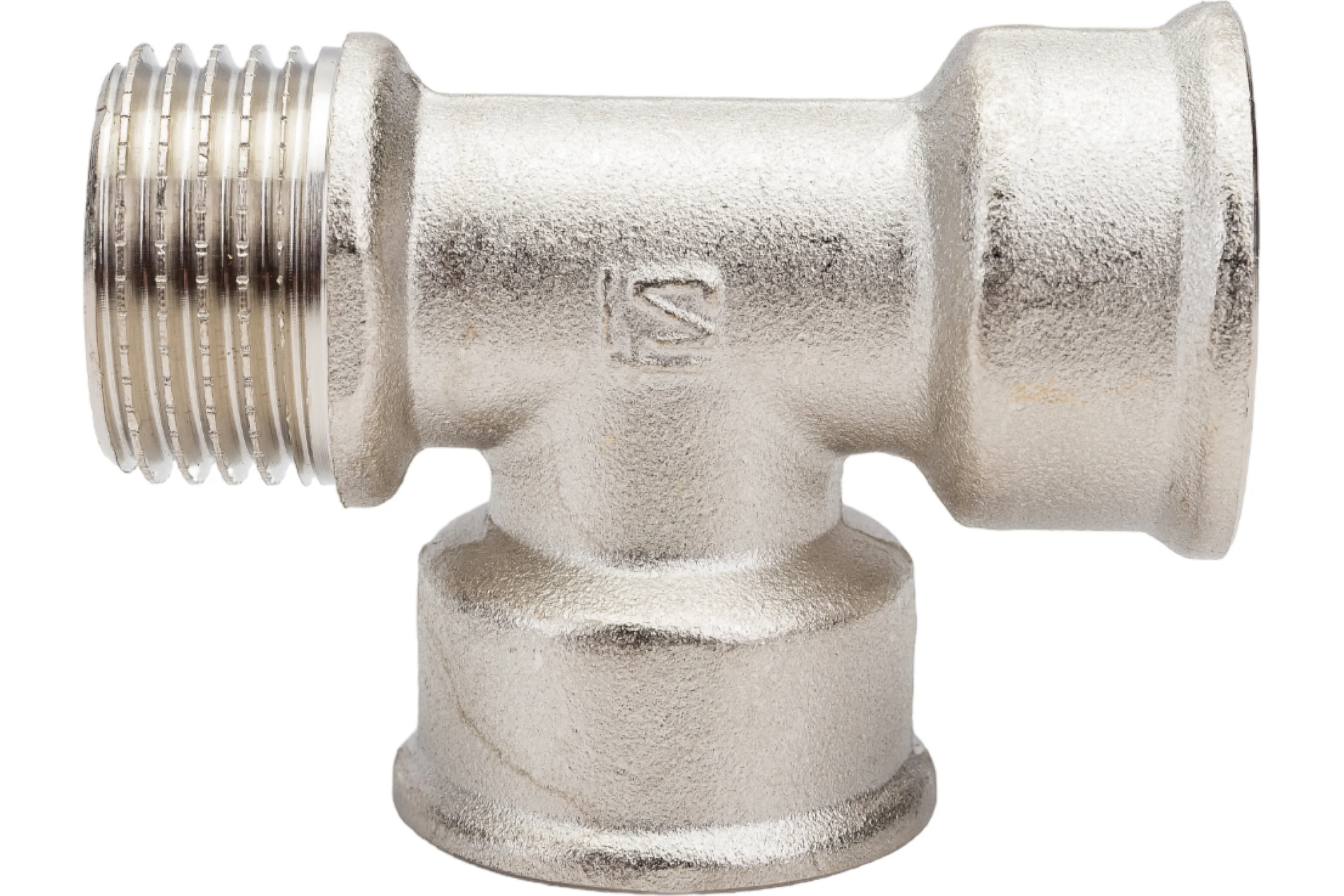 Тройник STI латунный Ду15 (1/2") В-В-Н никелированный D190-00072
