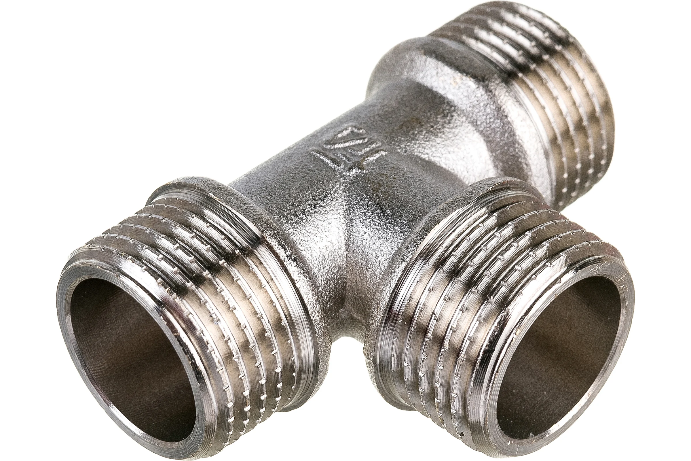 Тройник STI латунный Ду15 (1/2") Н-Н-Н никелированный D190-00073