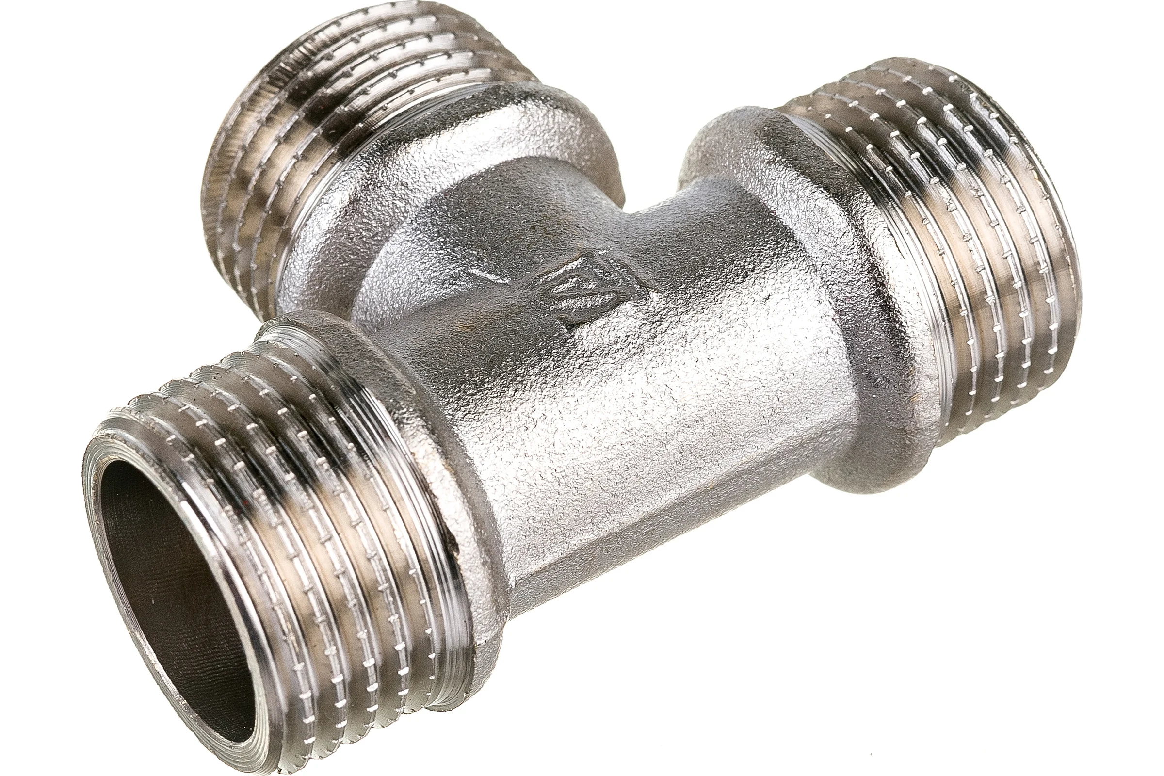 Тройник STI латунный Ду15 (1/2") Н-Н-Н никелированный D190-00073