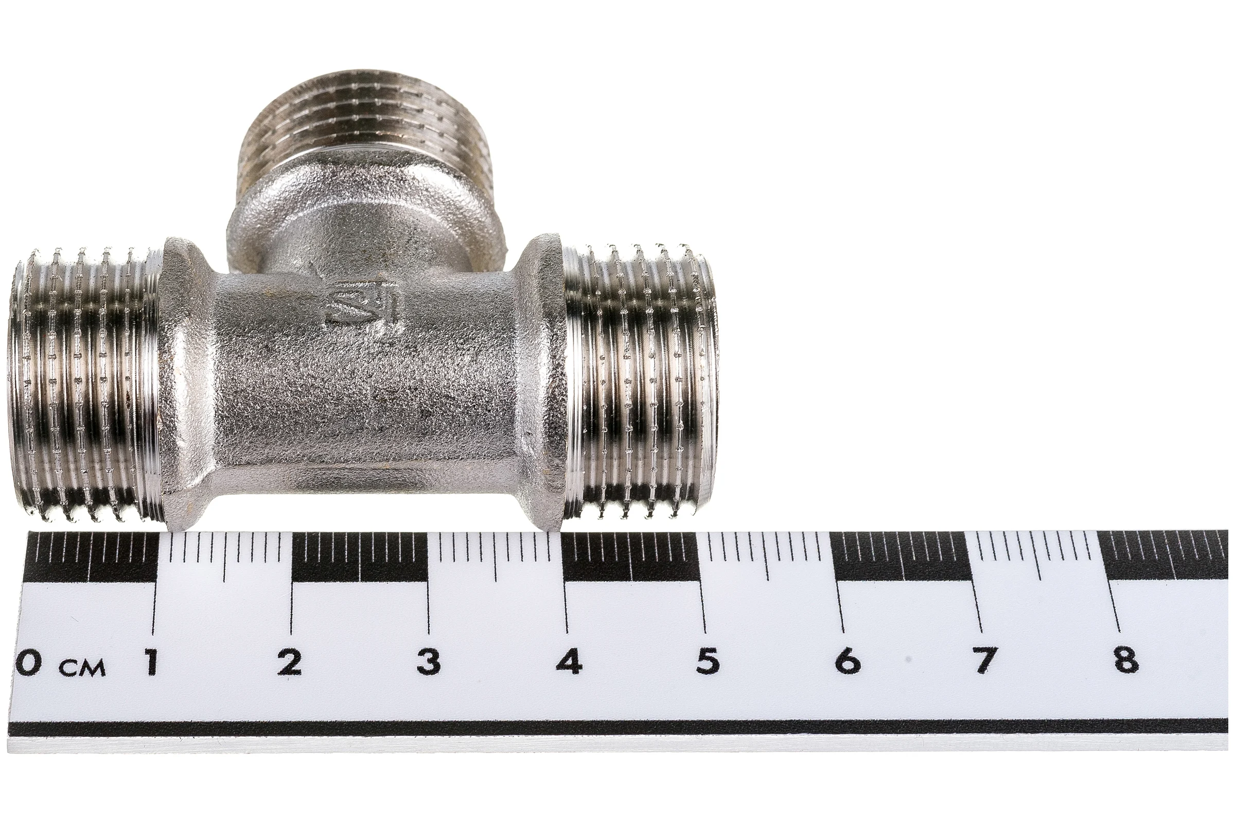 Тройник STI латунный Ду15 (1/2") Н-Н-Н никелированный D190-00073