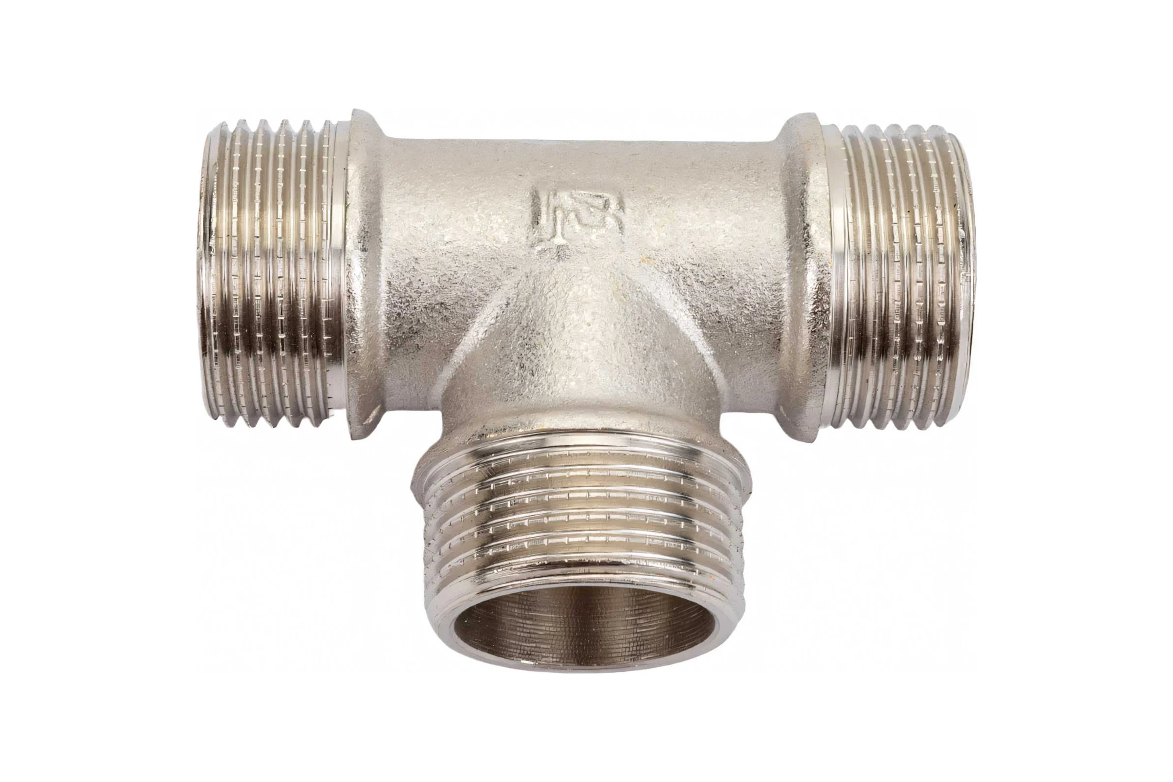 Тройник STI латунный Ду20 (3/4") Н-Н-Н никелированный D190-00077