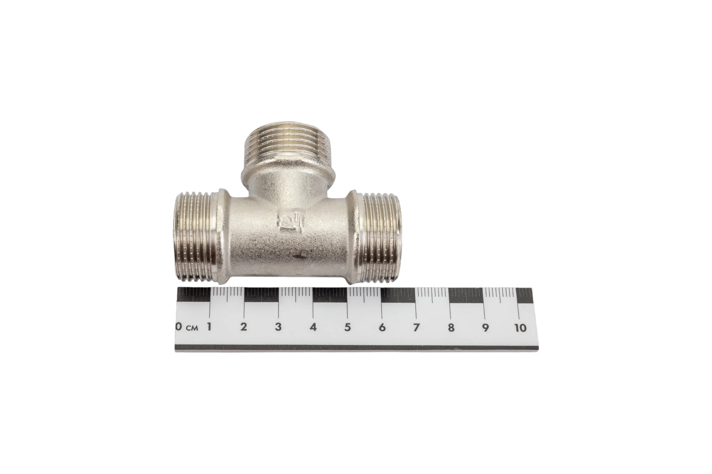 Тройник STI латунный Ду20 (3/4") Н-Н-Н никелированный D190-00077