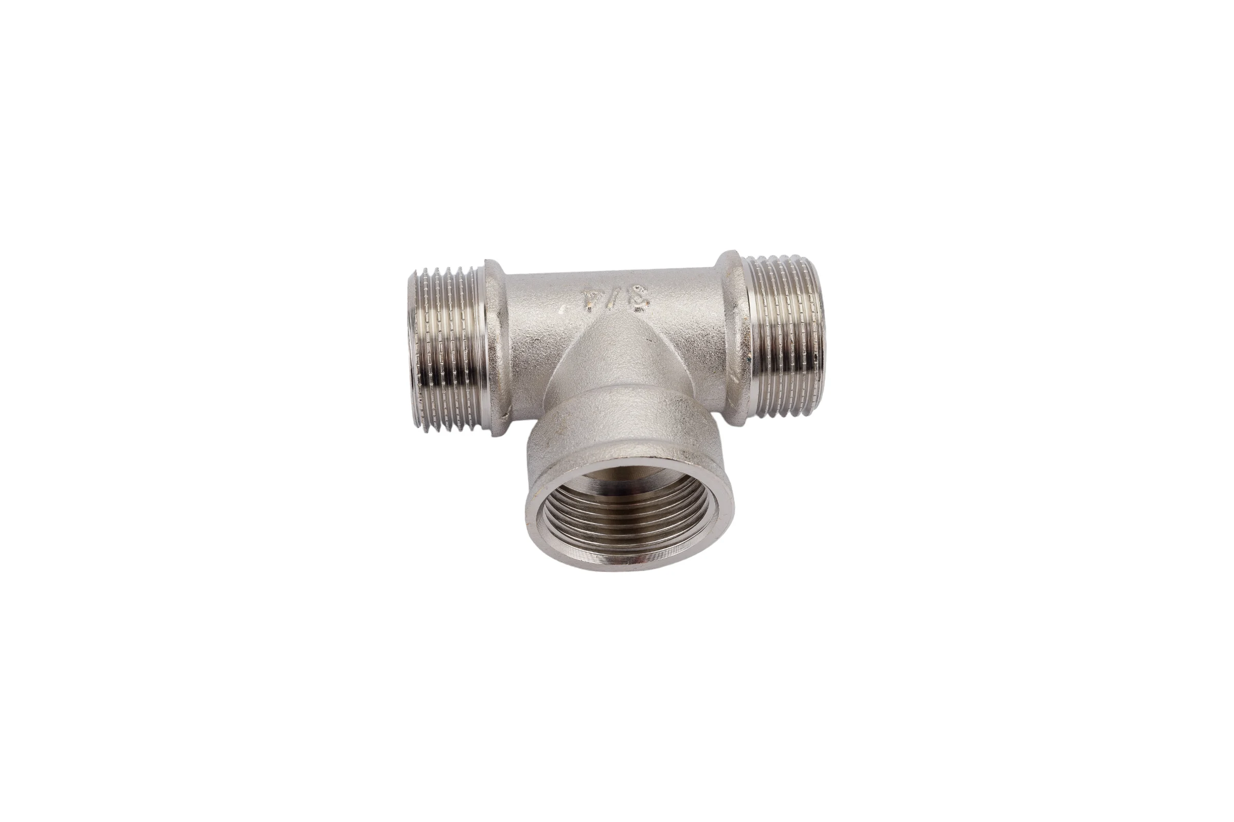 Тройник STI латунный Ду20 (3/4") Н-В-Н никелированный D190-00076