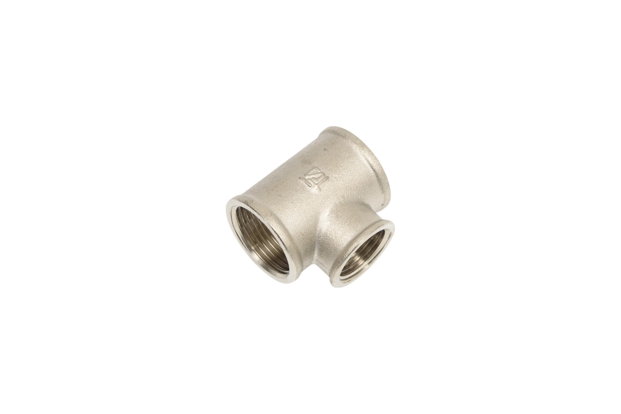 Тройник STI латунный Ду20x15x20 (3/4"х 1/2"х 3/4") никелированный D190-00078
