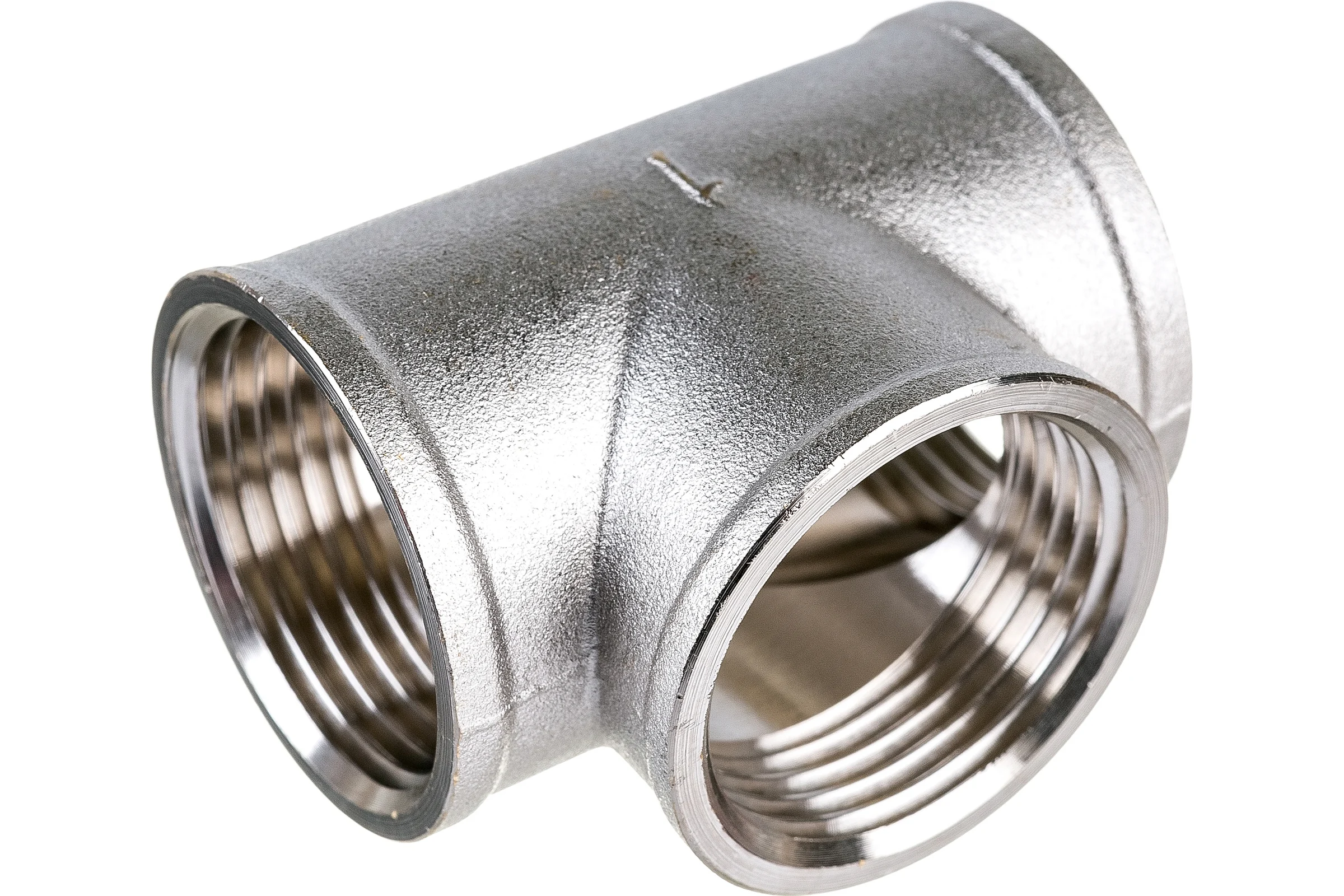 Тройник STI латунный Ду25 (1") никелированный D190-00079