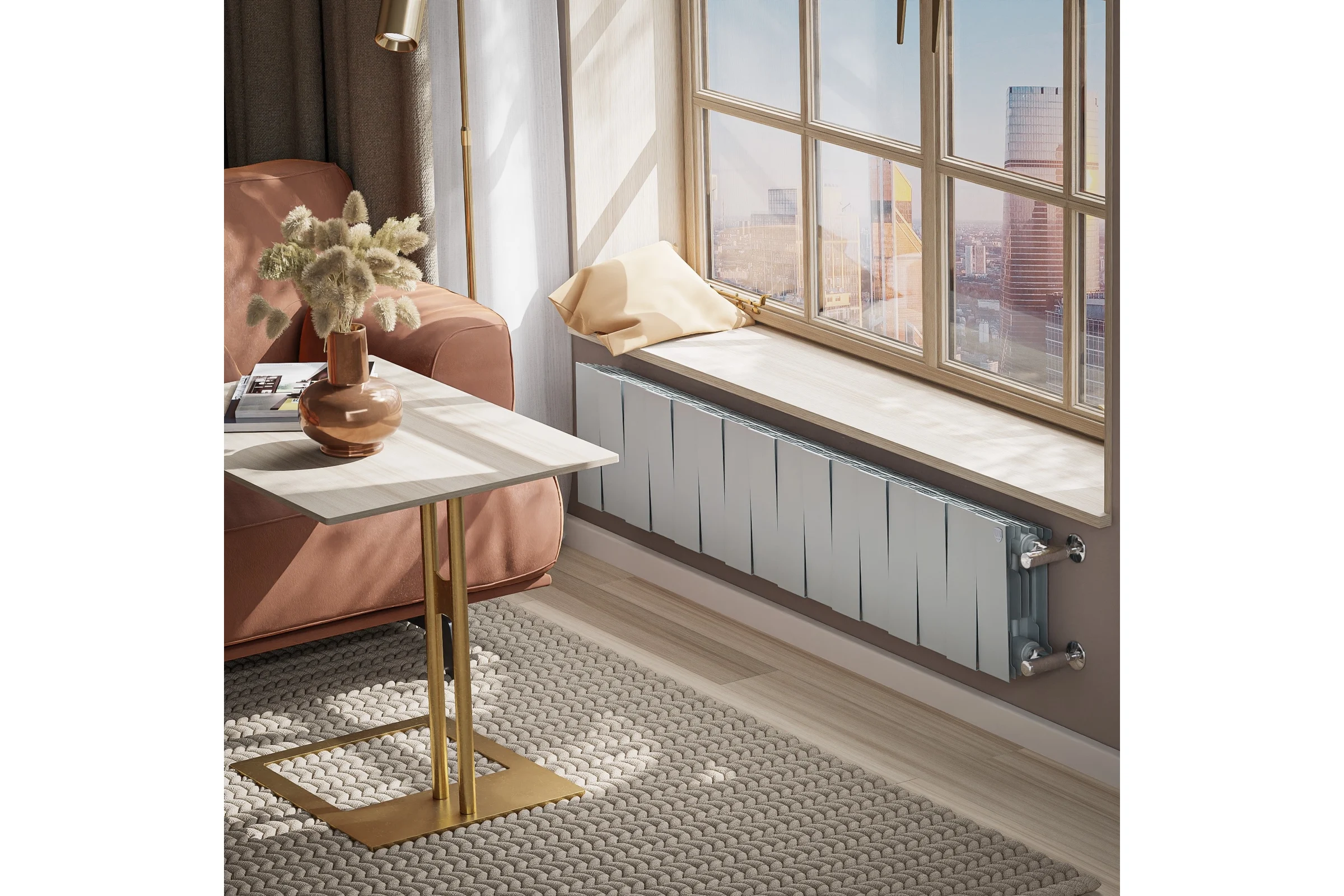 Биметаллический радиатор Royal Thermo PianoForte 200/Silver Satin 16 секций НС-1346025
