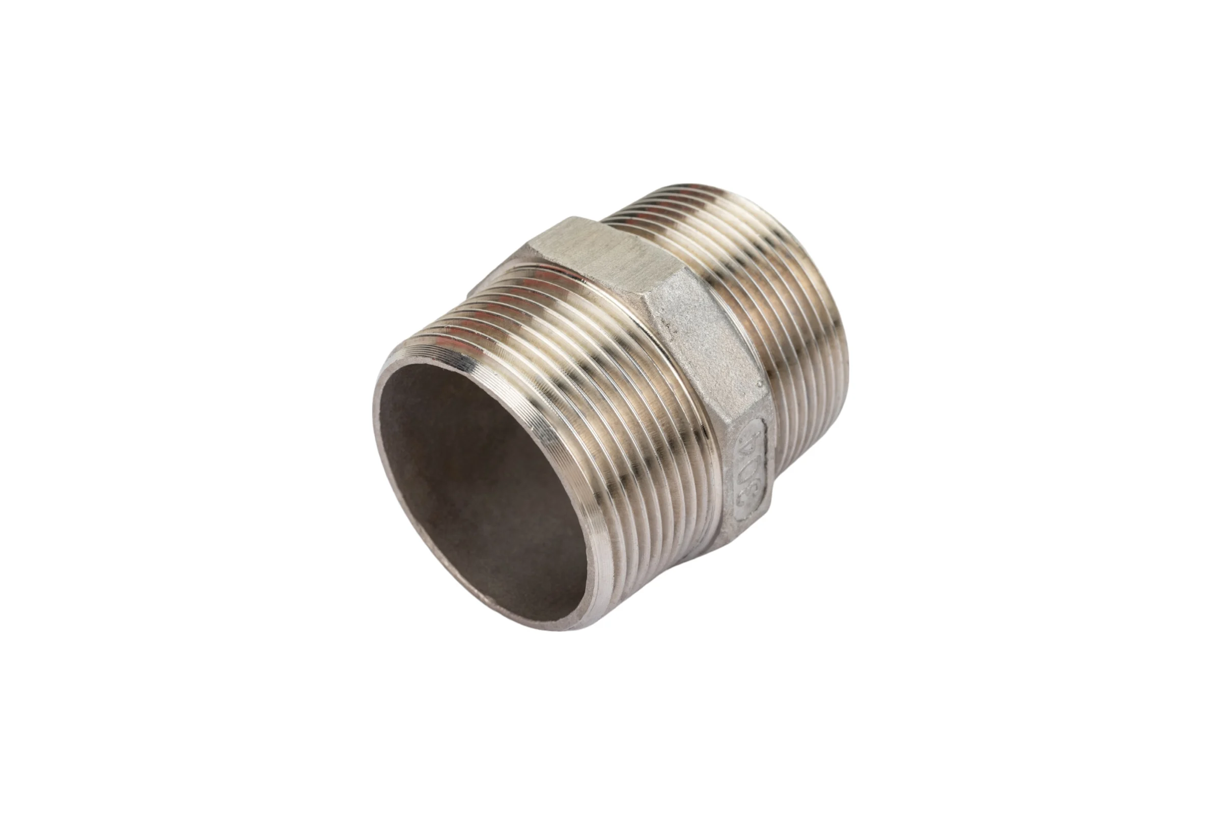 Шестигранный ниппель TITAN LOCK с наружной резьбой BSP 1 1/2" с обеих сторон, нержавеющая сталь TL1.1/2HNSS