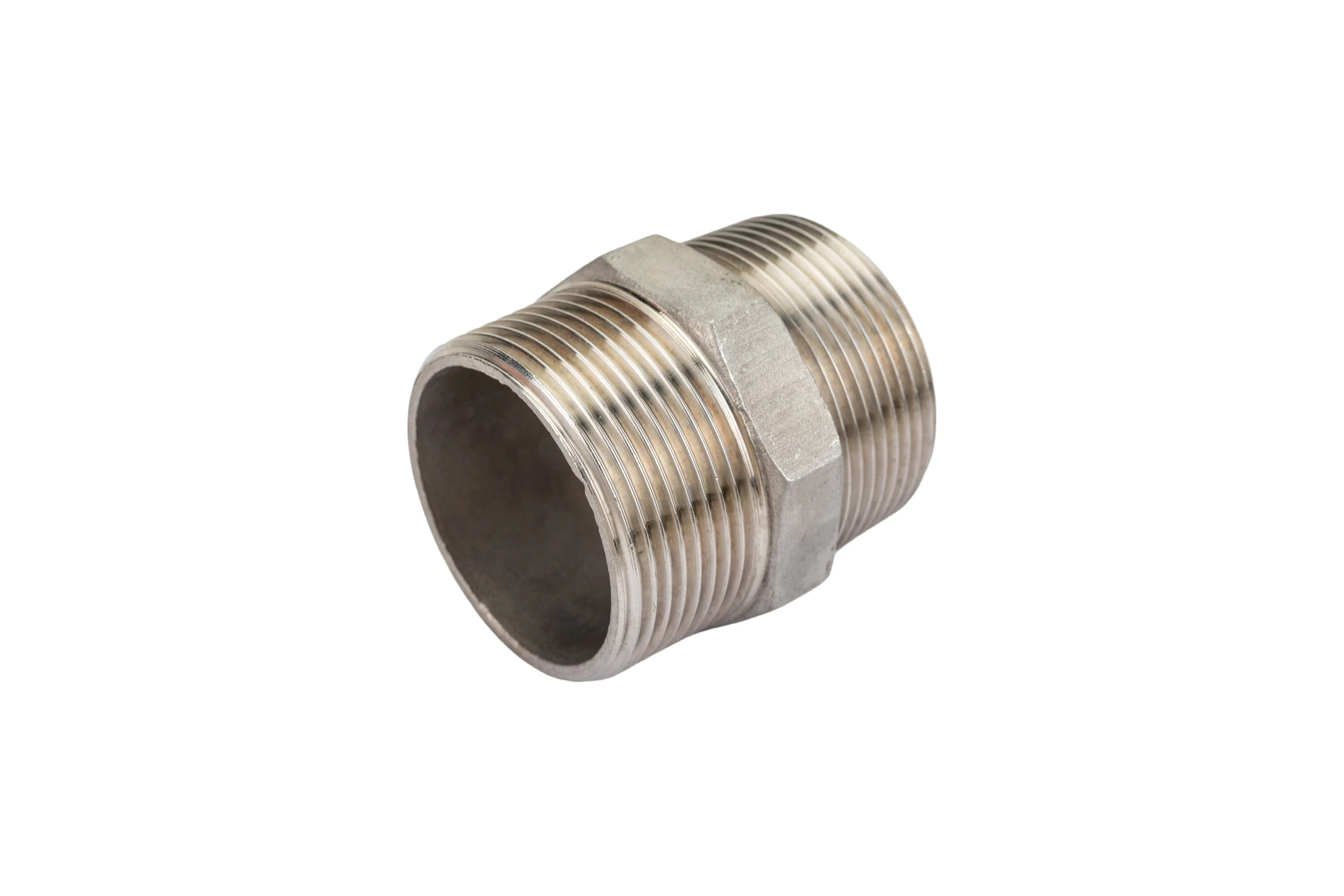 Шестигранный ниппель TITAN LOCK с наружной резьбой BSP 1 1/2" с обеих сторон, нержавеющая сталь TL1.1/2HNSS