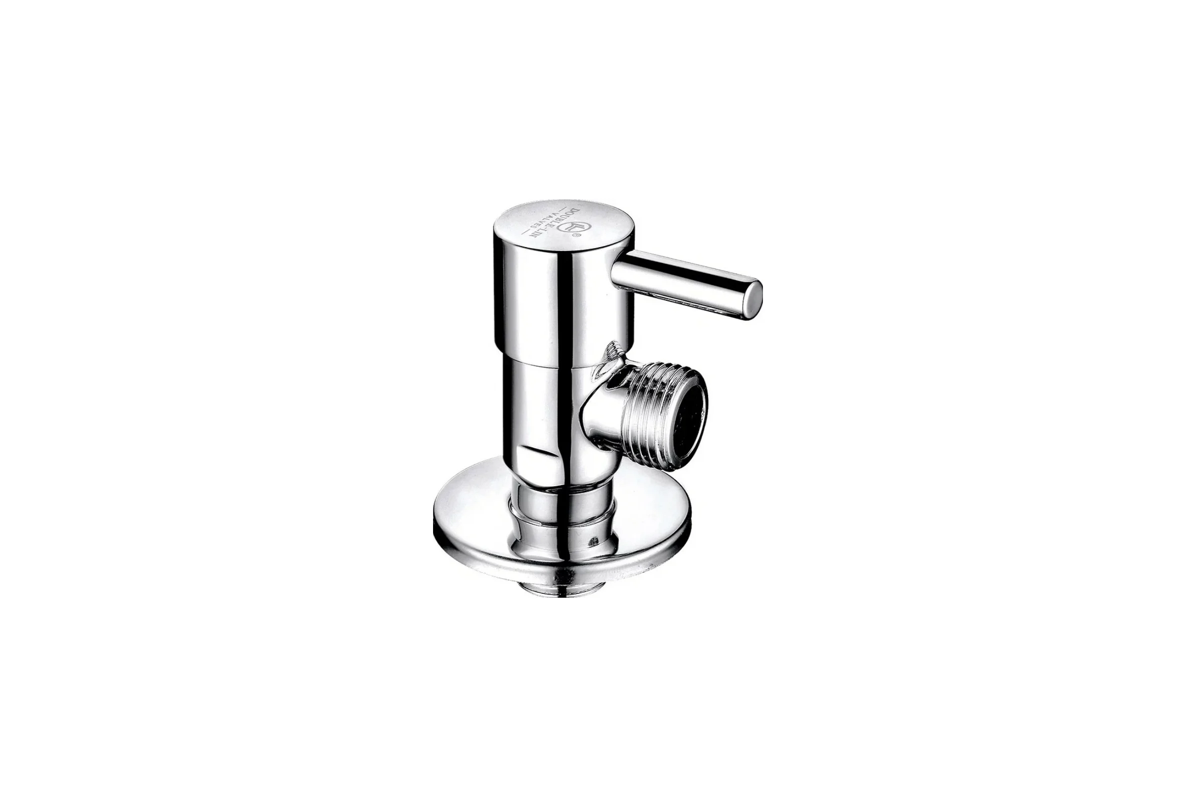 Угловой вентиль DOUBLE-LIN хром, керамическая букса, чашка Ду=1/2x1/2 LL3081 A (1/2x1/2)