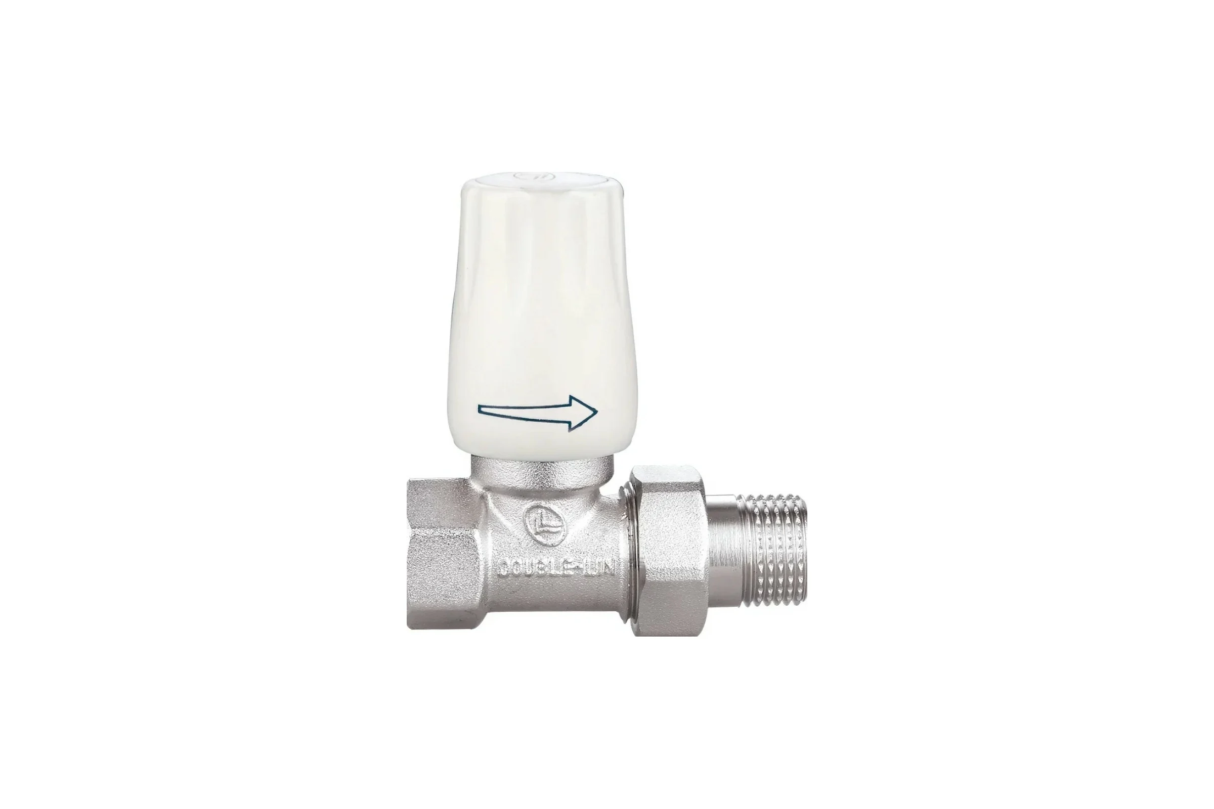 Радиаторный кран DOUBLE-LIN прямой, резьбовой латунный, Ду=1/2" LL3050A (1/2")
