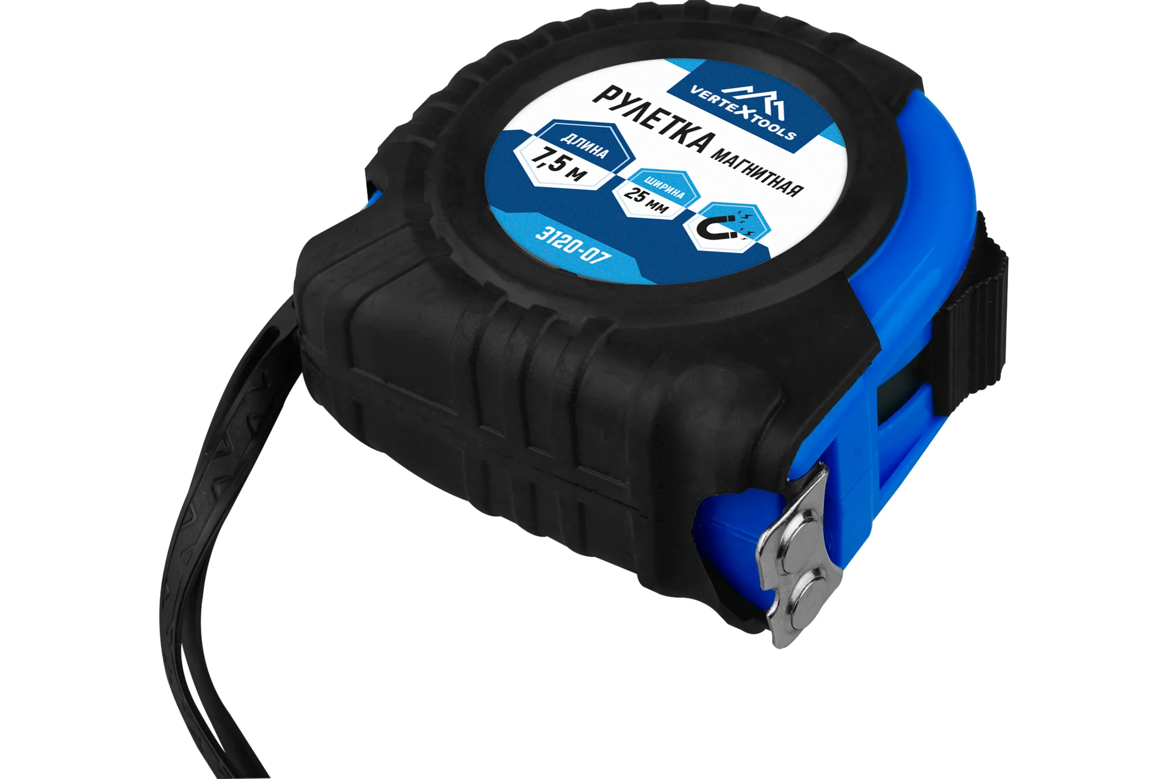Рулетка vertextools магнитная 7,5х25 мм 3120-07