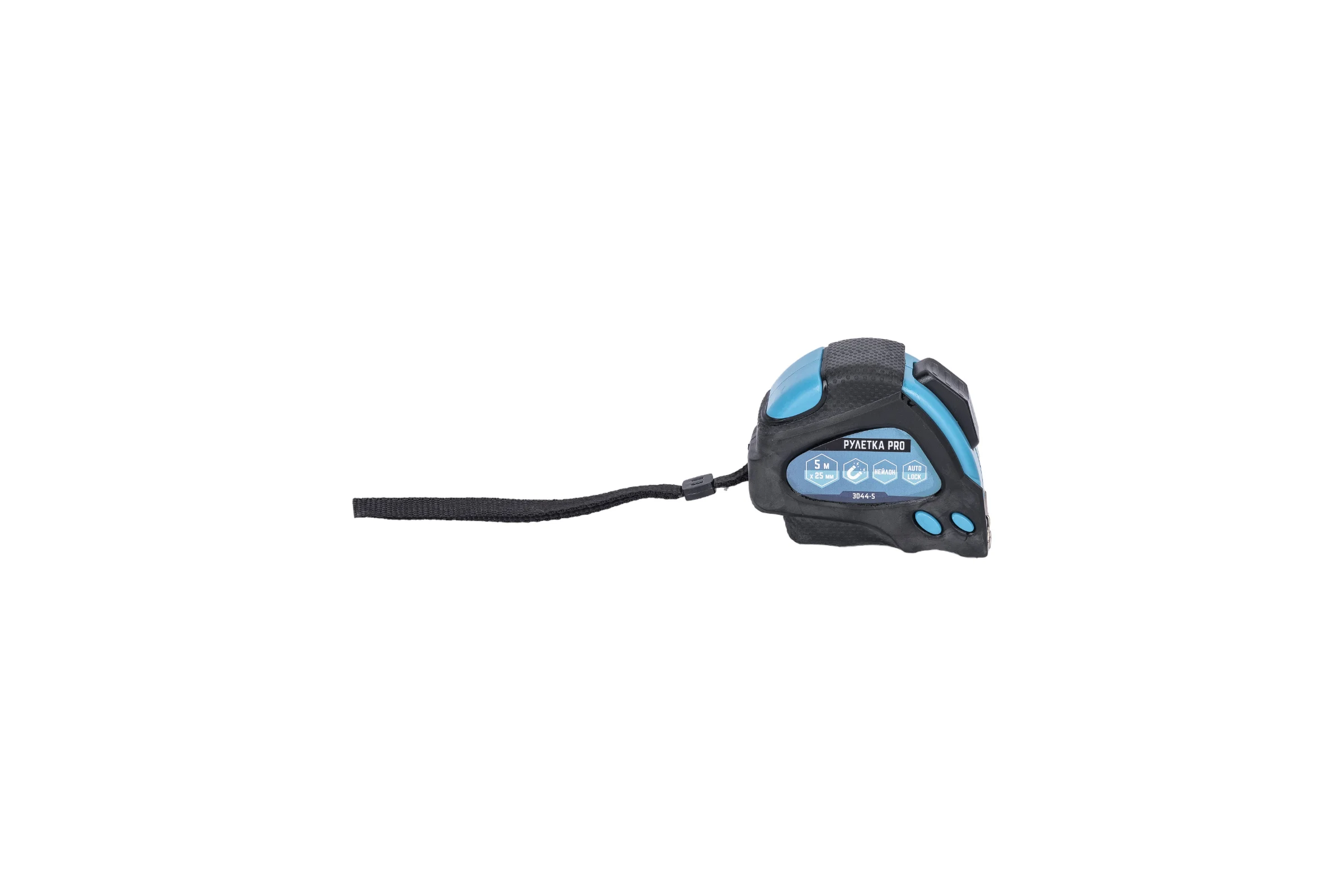 Рулетка vertextools нейлоновая 5х25 мм, автостоп 3044-5