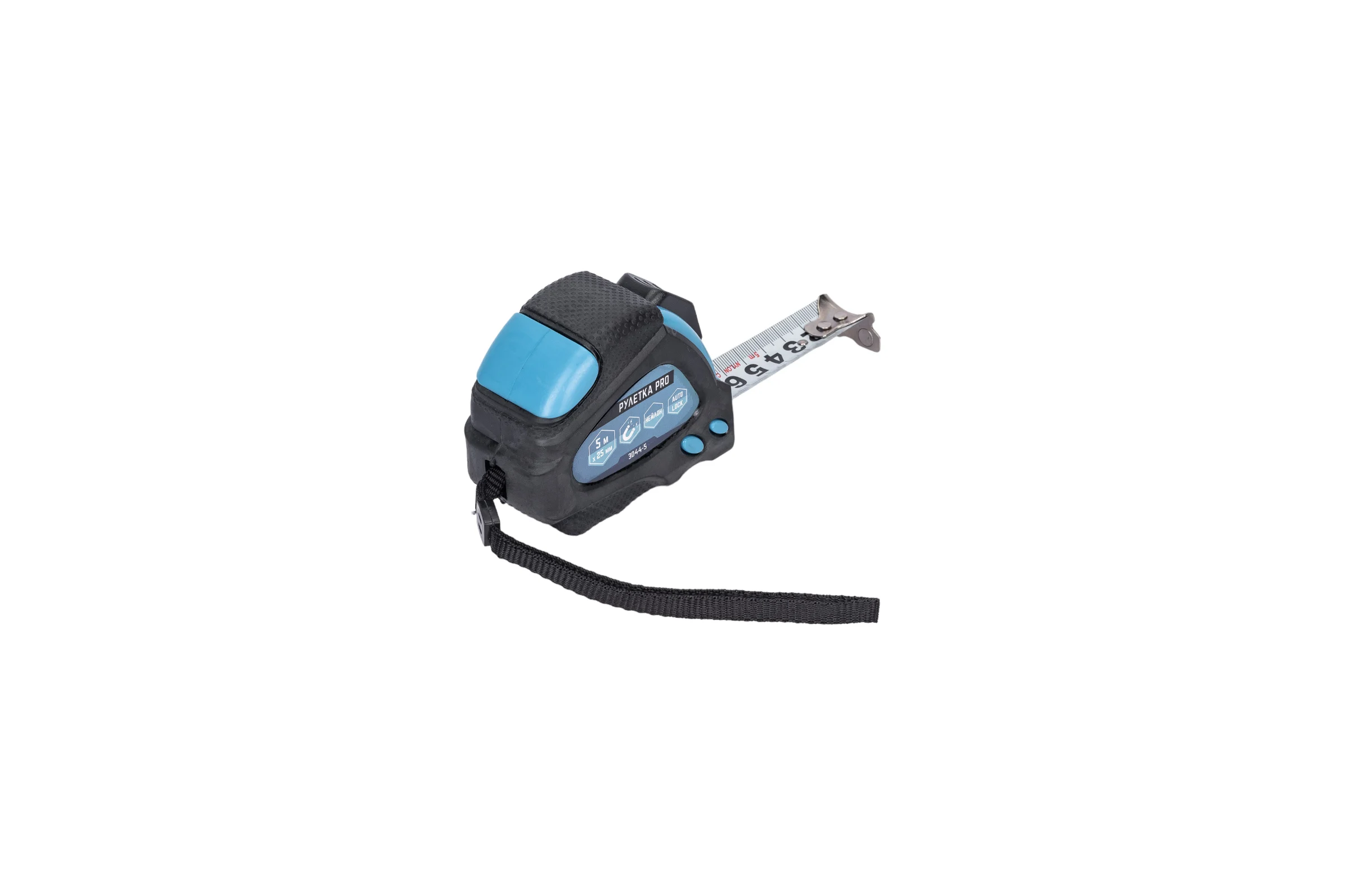 Рулетка vertextools нейлоновая 5х25 мм, автостоп 3044-5