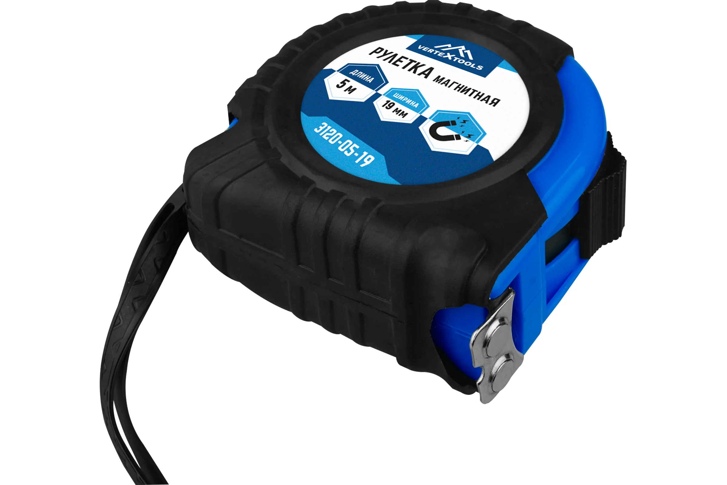 Рулетка vertextools магнитная 5х19 мм 3120-05-19