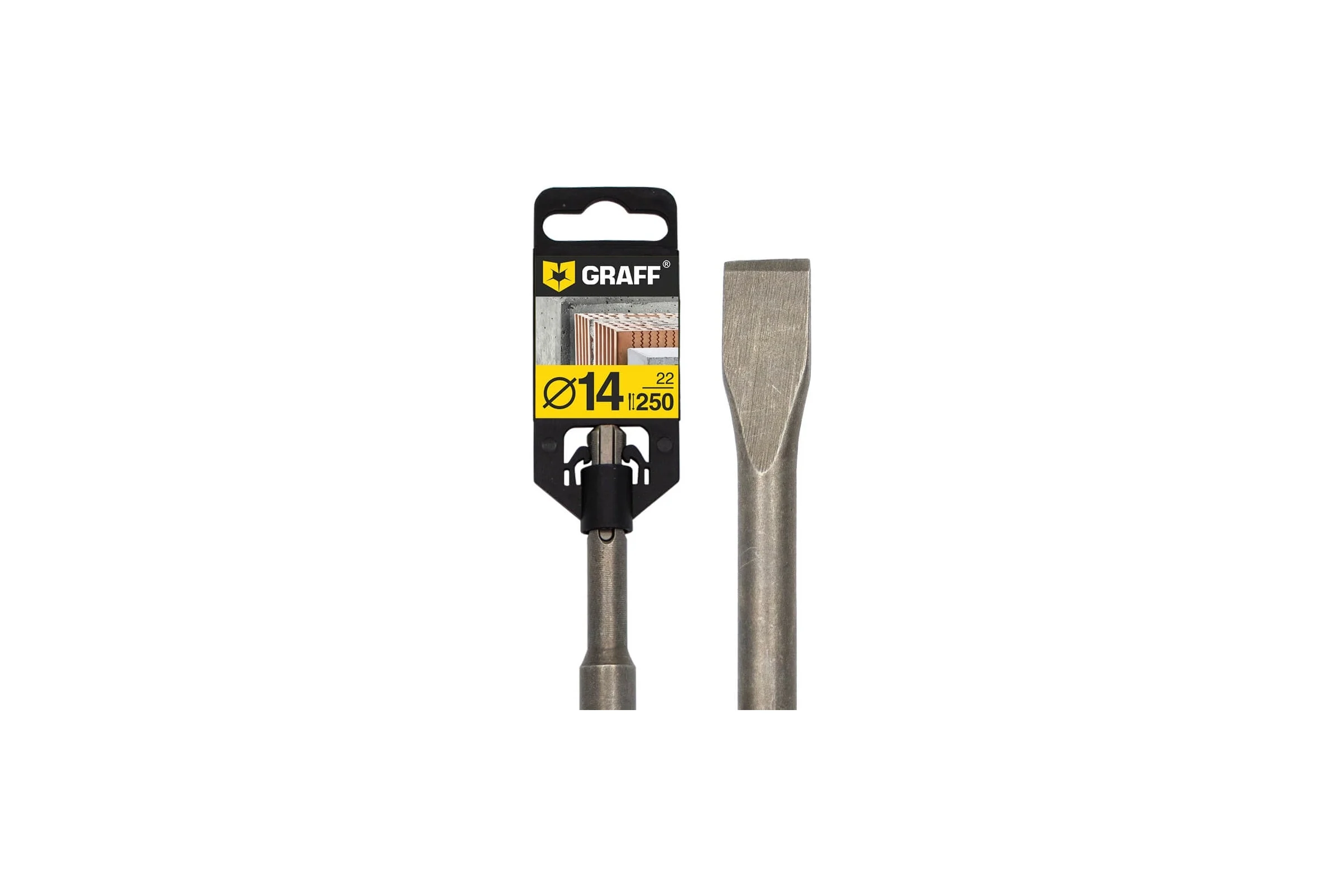 Плоское зубило GRAFF 14х250х22 мм SDS-plus GSPC1422 / 6014250 601425022