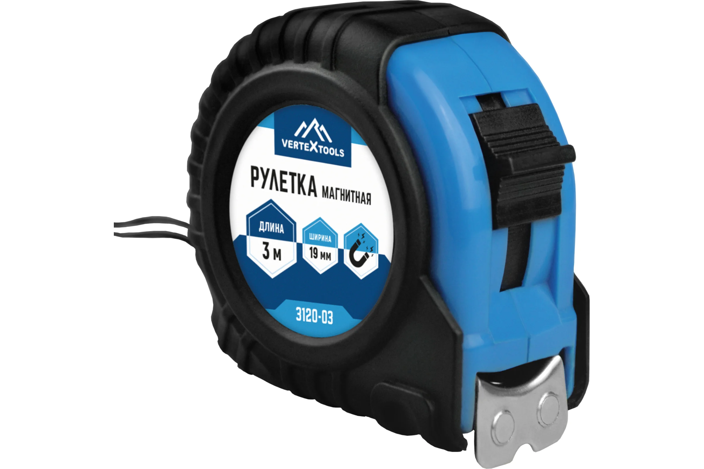Рулетка vertextools магнитная 3х19 мм 3120-03
