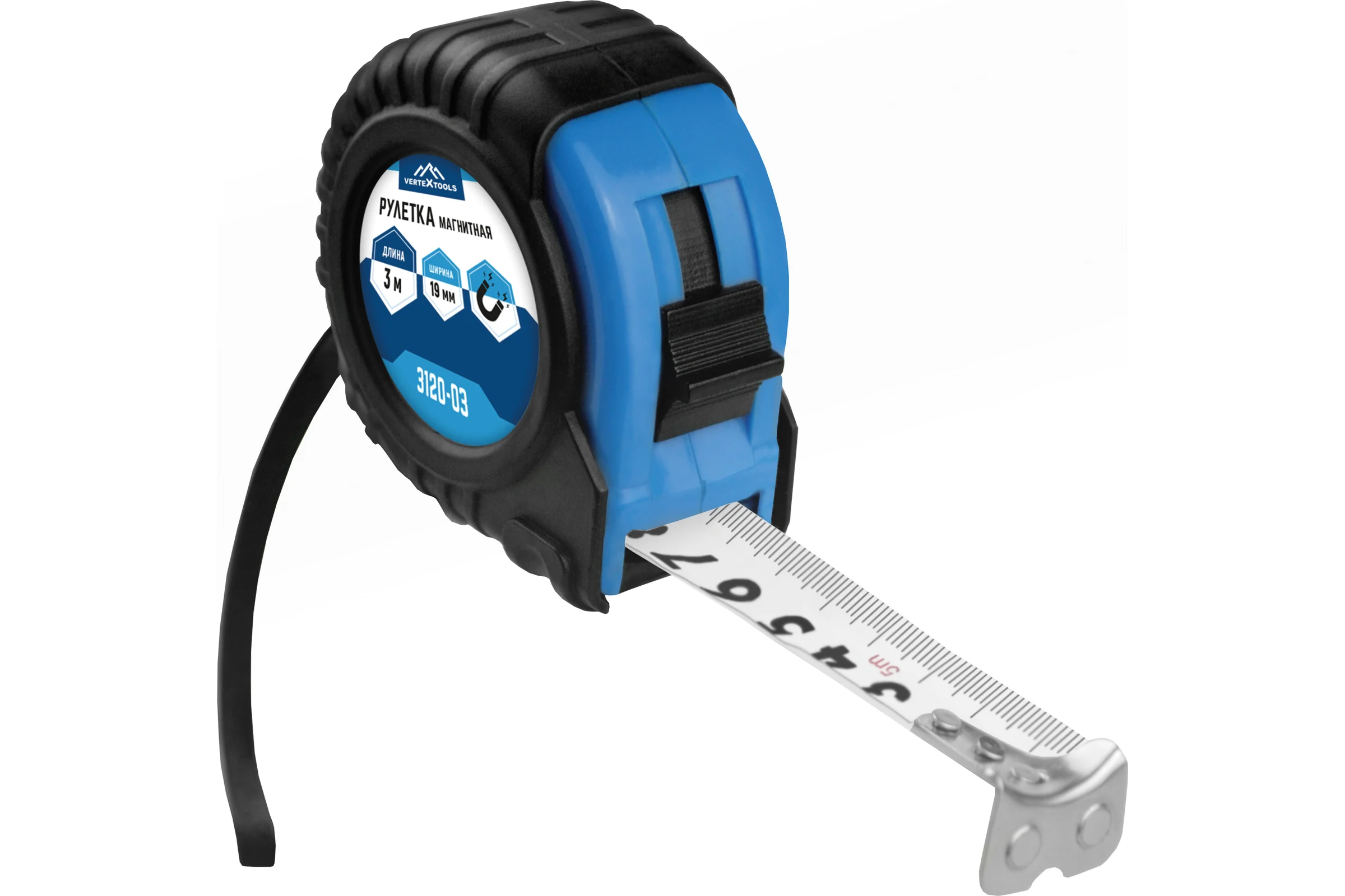 Рулетка vertextools магнитная 3х19 мм 3120-03