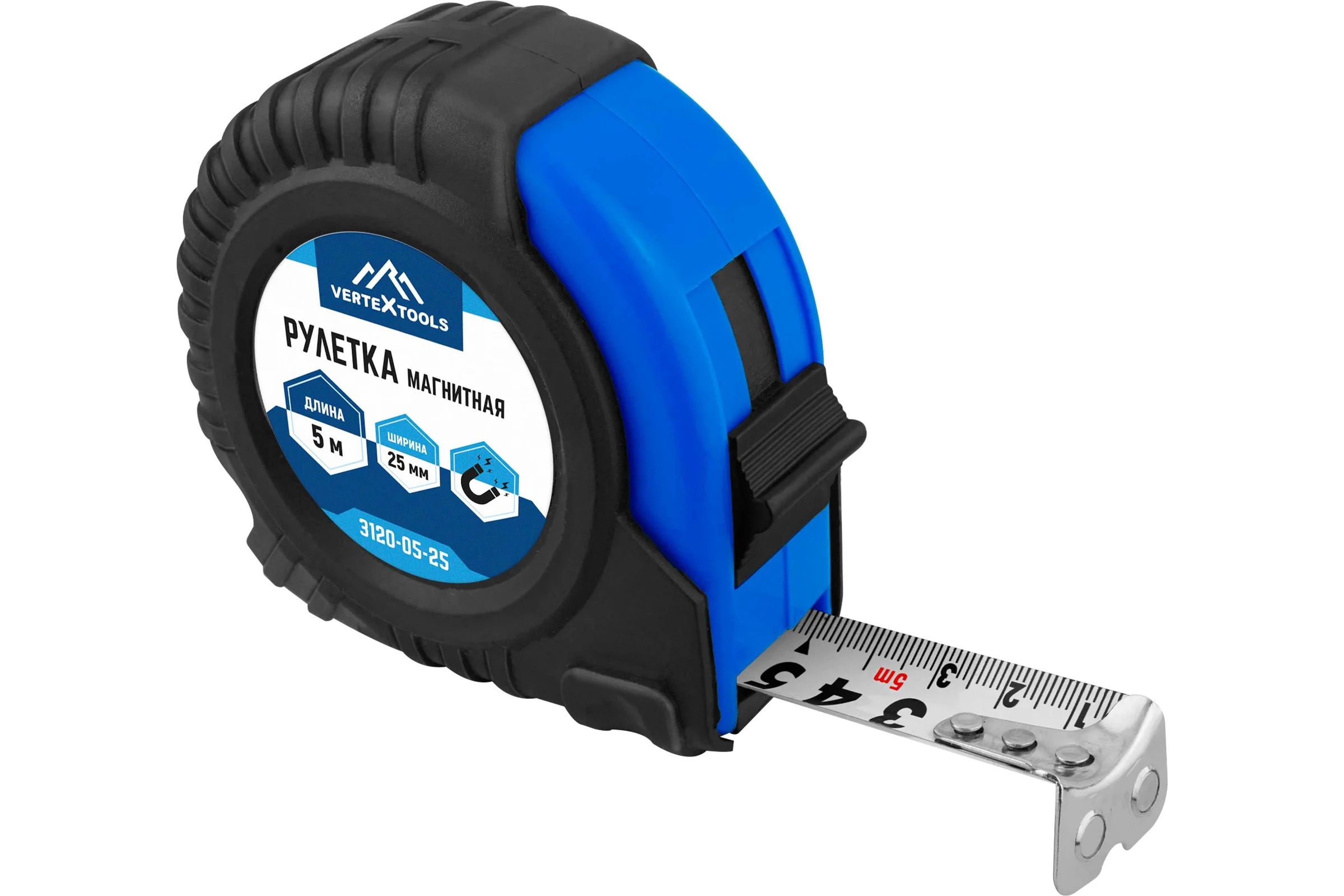 Рулетка vertextools магнитная 5х25 мм 3120-05-25