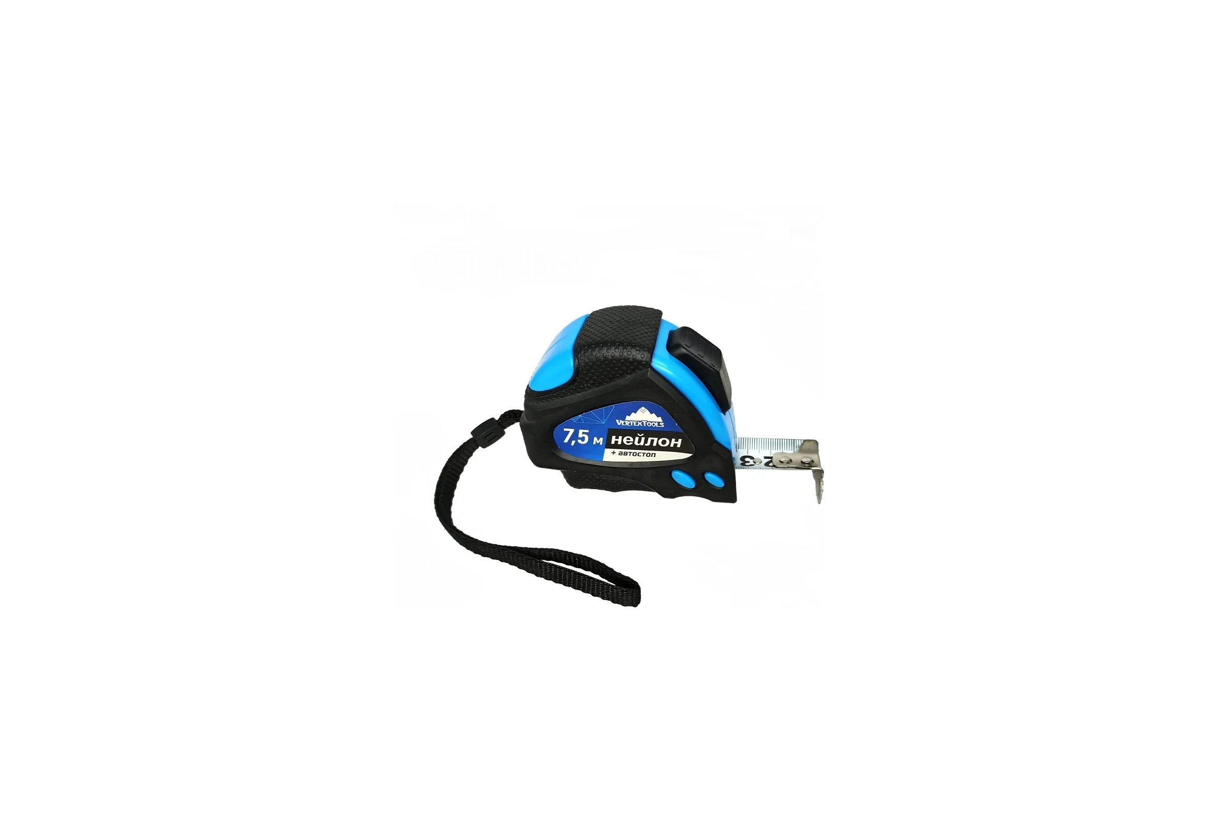 Рулетка vertextools нейлоновая 7,5х25 мм, автостоп 3044-7