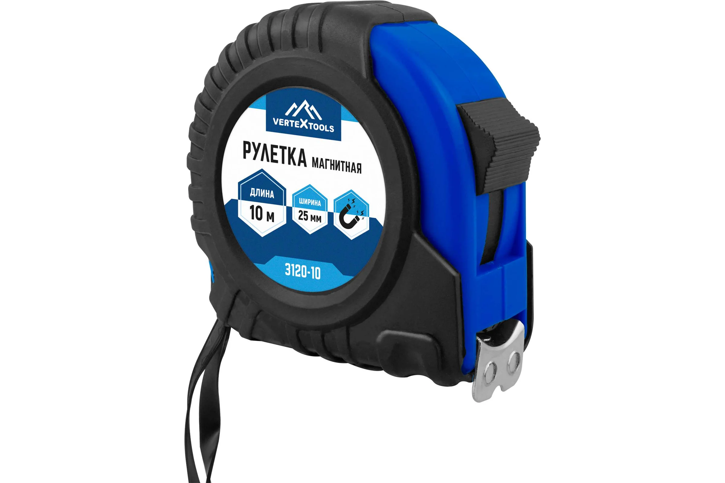 Рулетка vertextools магнитная 10х25 мм 3120-10