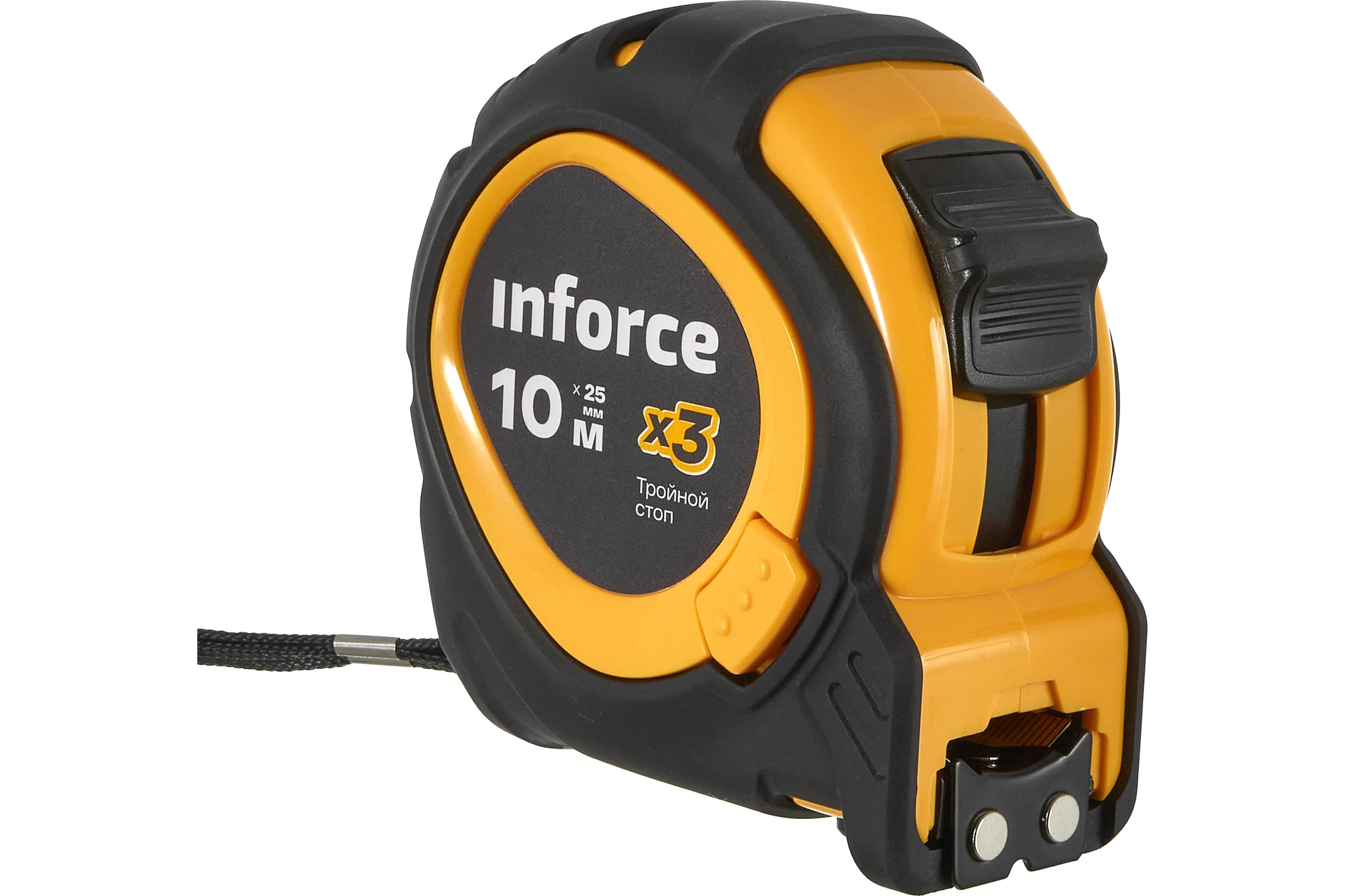 Рулетка Inforce с тройным стопом, 10х25 06-11-78