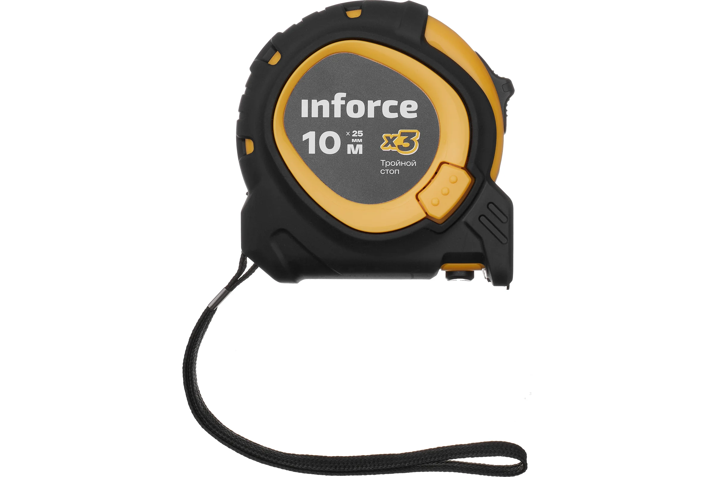 Рулетка Inforce с тройным стопом, 10х25 06-11-78