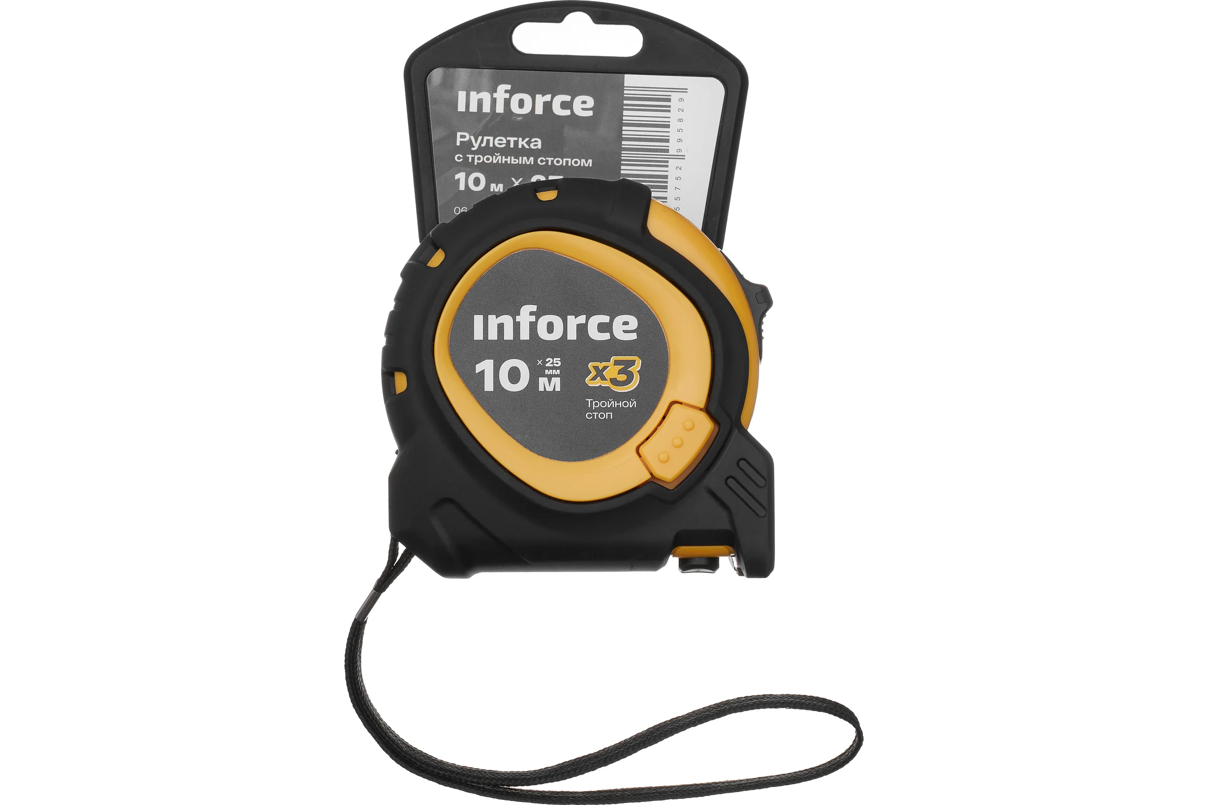 Рулетка Inforce с тройным стопом, 10х25 06-11-78