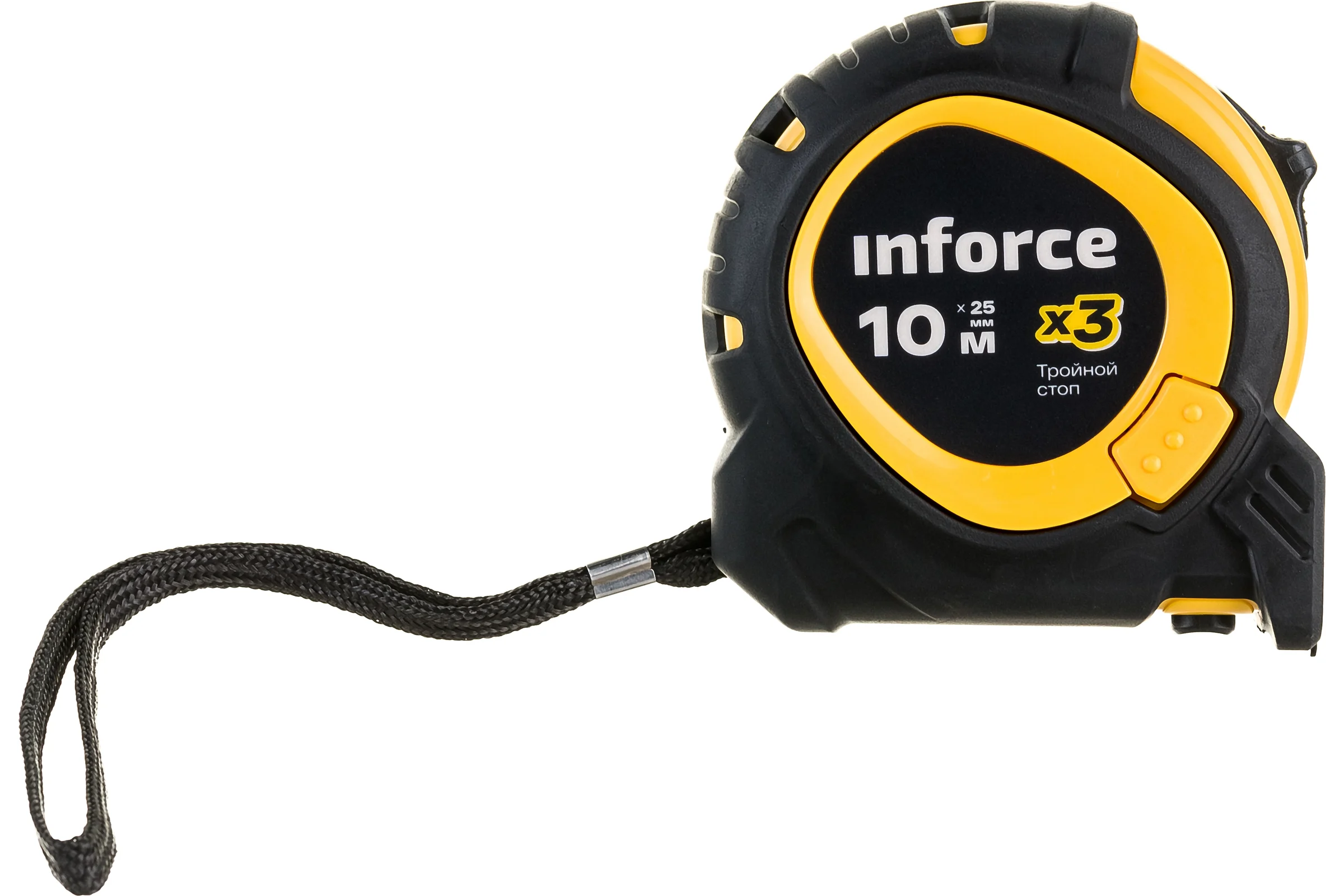 Рулетка Inforce с тройным стопом, 10х25 06-11-78
